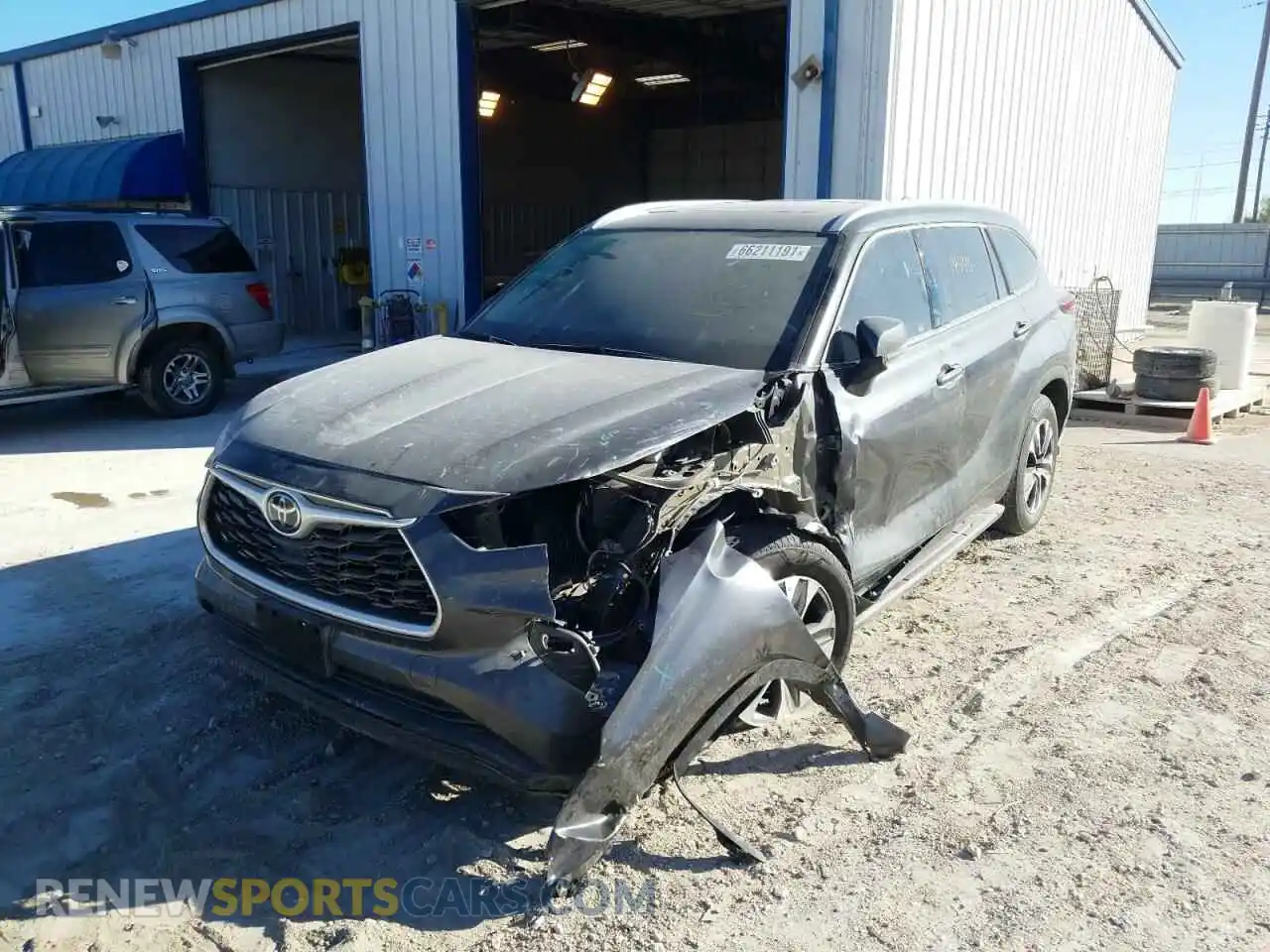 2 Photograph of a damaged car 5TDGZRAH3LS025182 TOYOTA HIGHLANDER 2020