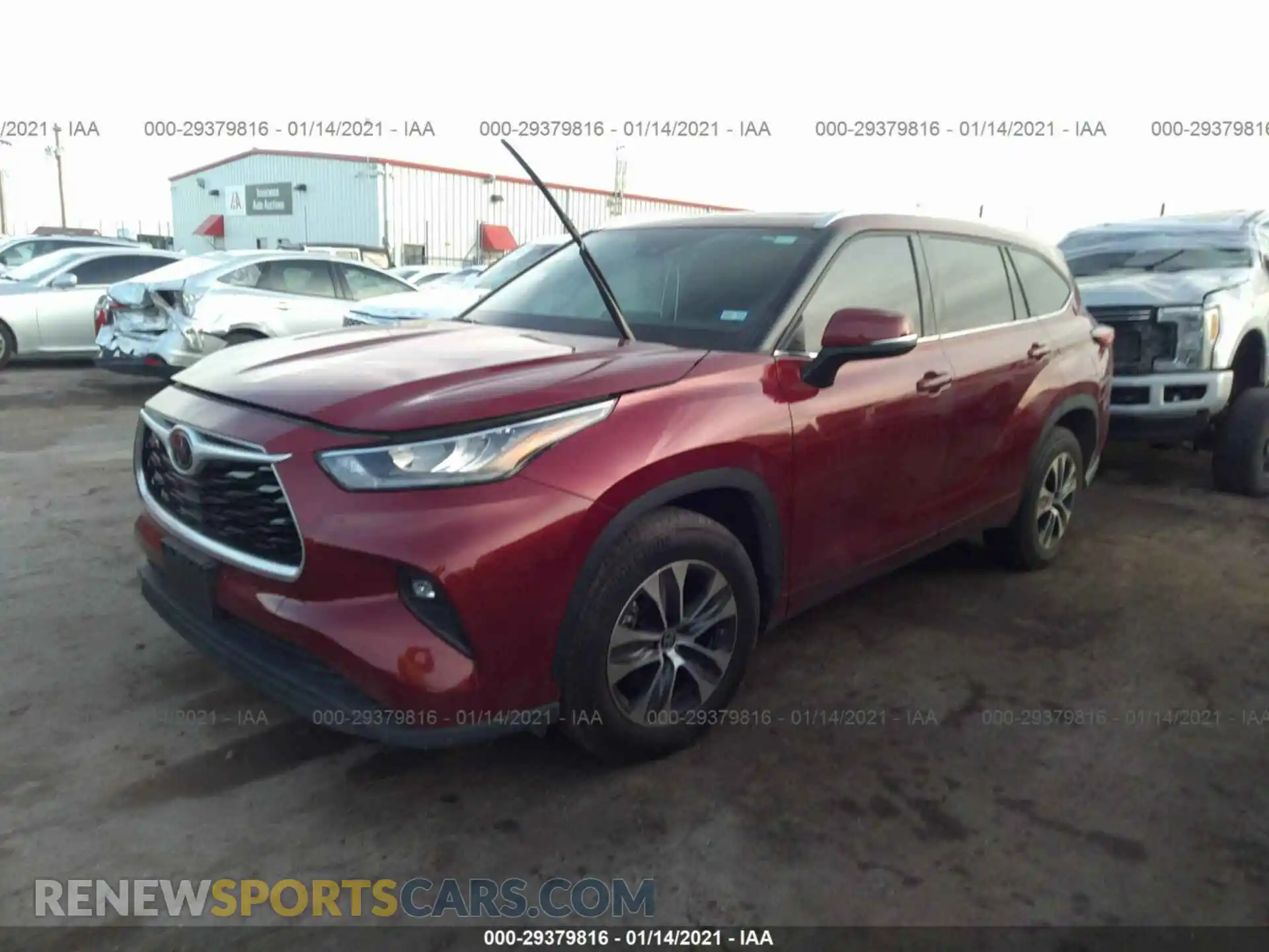2 Photograph of a damaged car 5TDGZRAH5LS021005 TOYOTA HIGHLANDER 2020