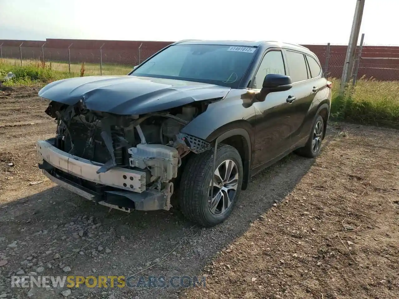 2 Photograph of a damaged car 5TDGZRBH1LS504330 TOYOTA HIGHLANDER 2020