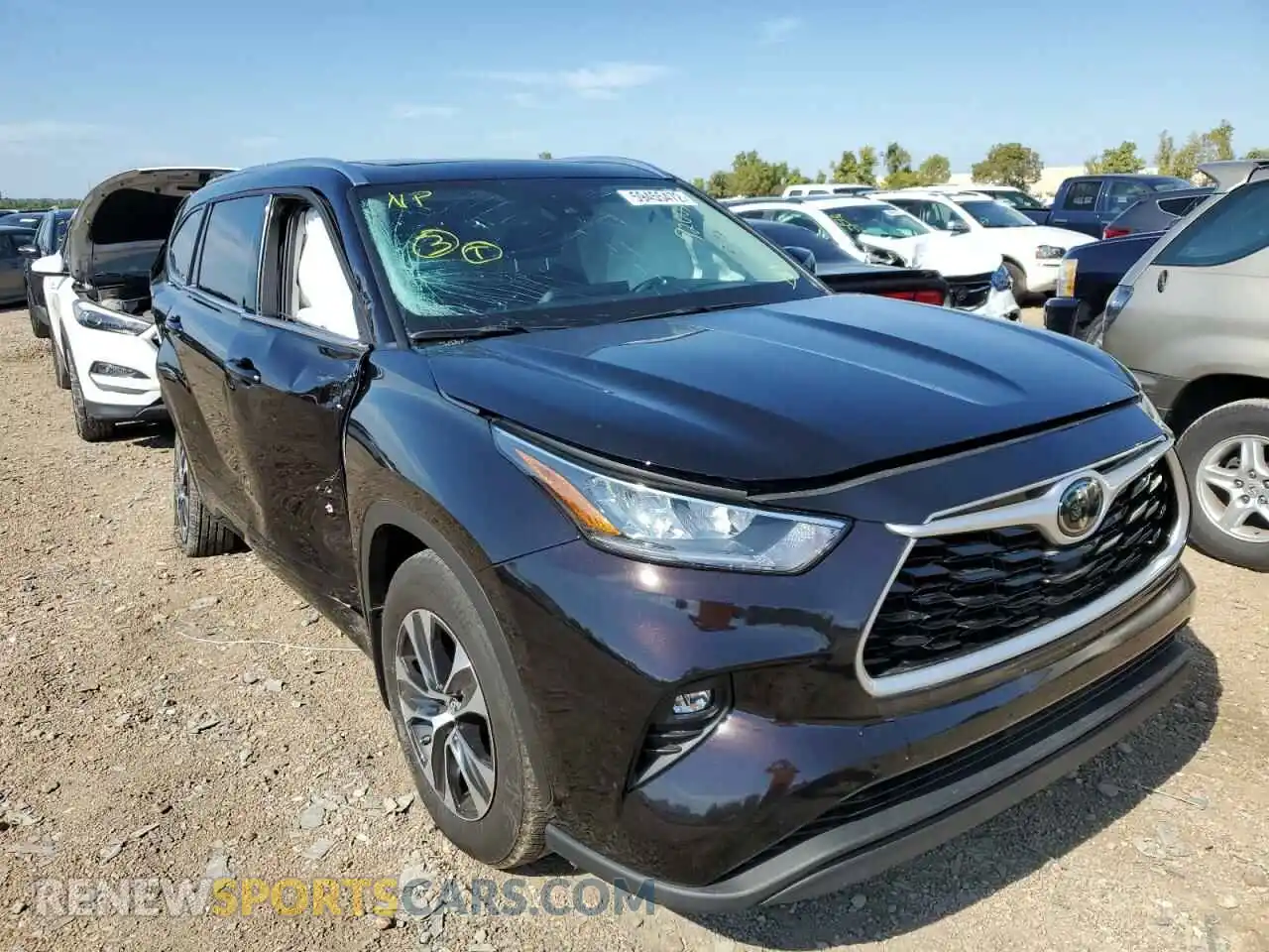 1 Photograph of a damaged car 5TDGZRBH2LS016813 TOYOTA HIGHLANDER 2020