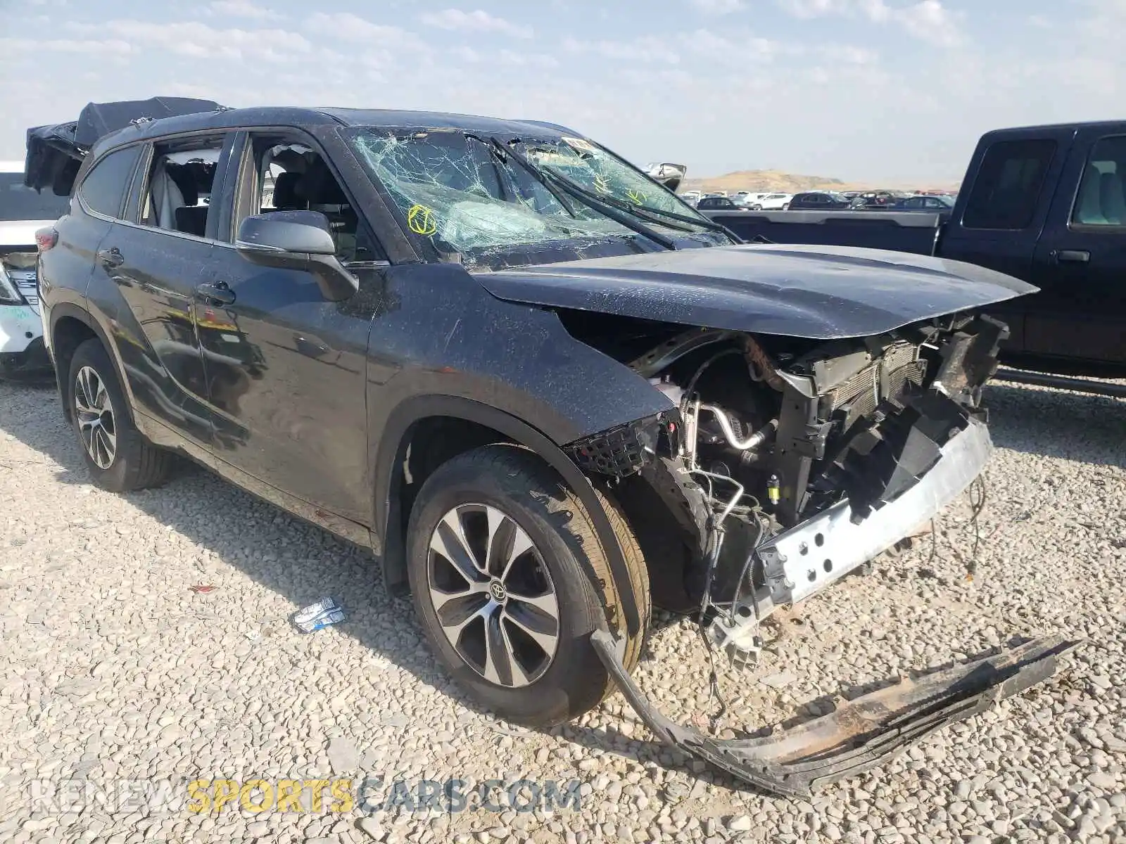 1 Photograph of a damaged car 5TDGZRBH4LS010043 TOYOTA HIGHLANDER 2020