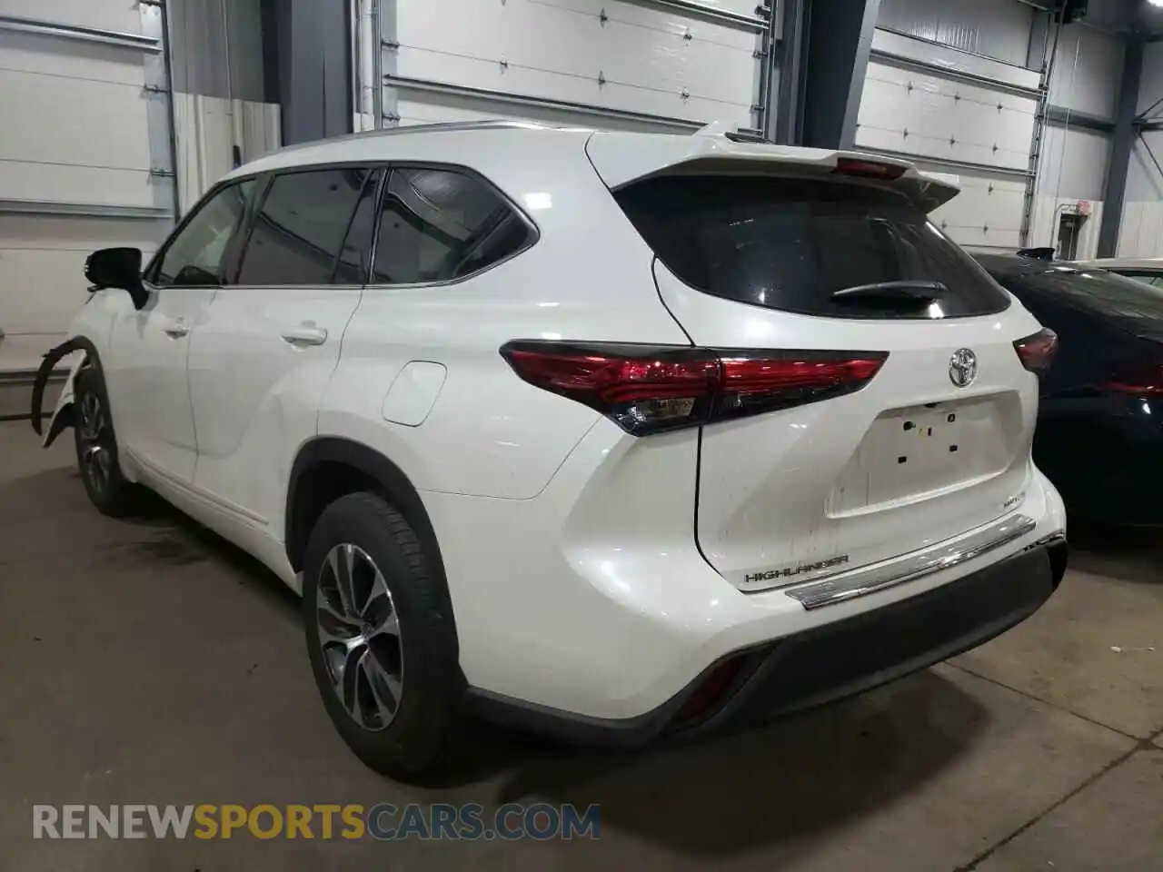 3 Photograph of a damaged car 5TDGZRBHXLS505962 TOYOTA HIGHLANDER 2020