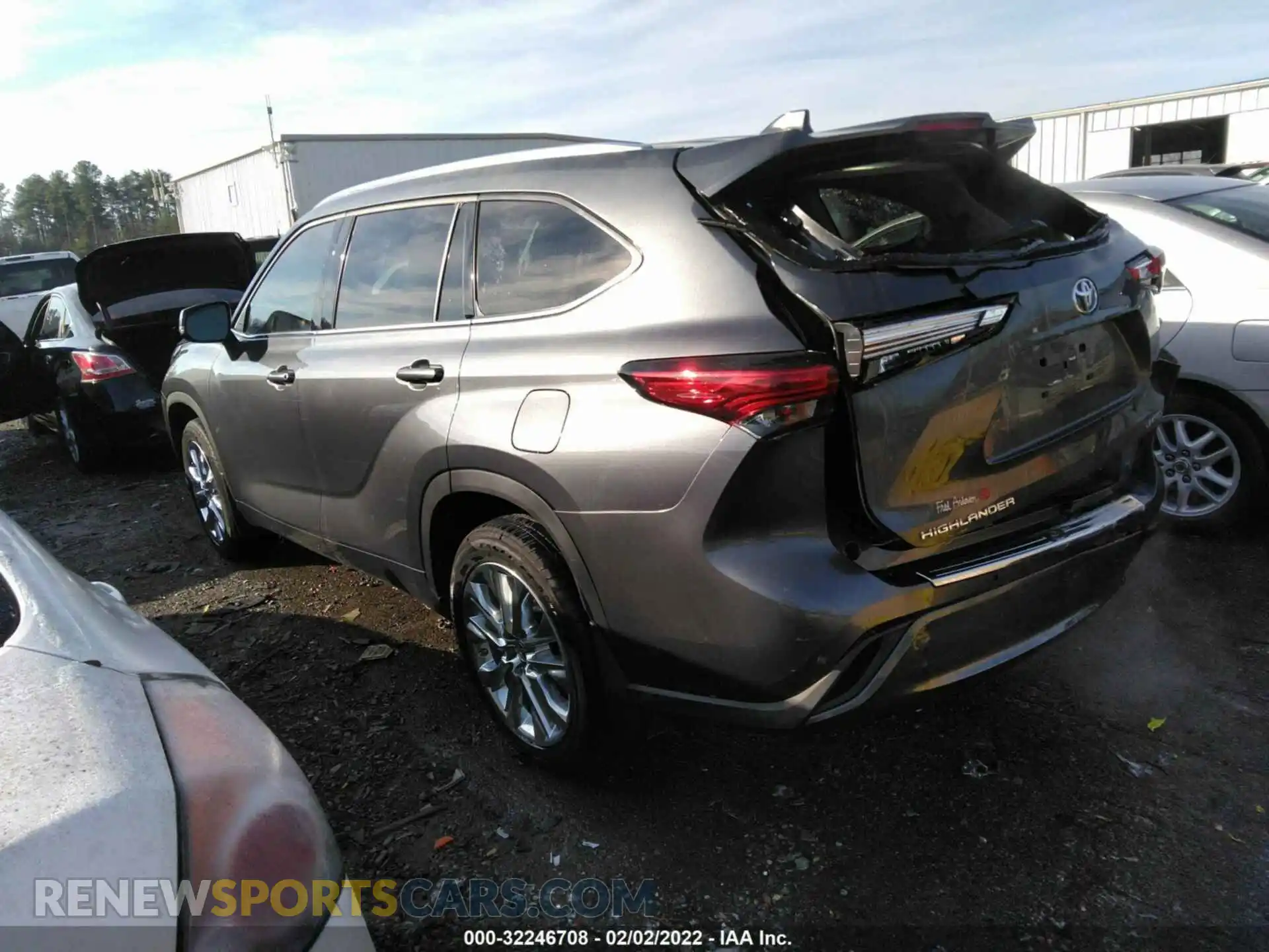 3 fotografías del automóvil dañado 5TDYZRAH8LS024694 TOYOTA HIGHLANDER 2020