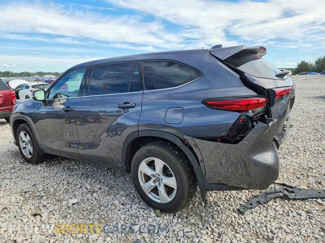 2 fotografías del automóvil dañado 5TDBBRCH1MS529386 TOYOTA HIGHLANDER 2021