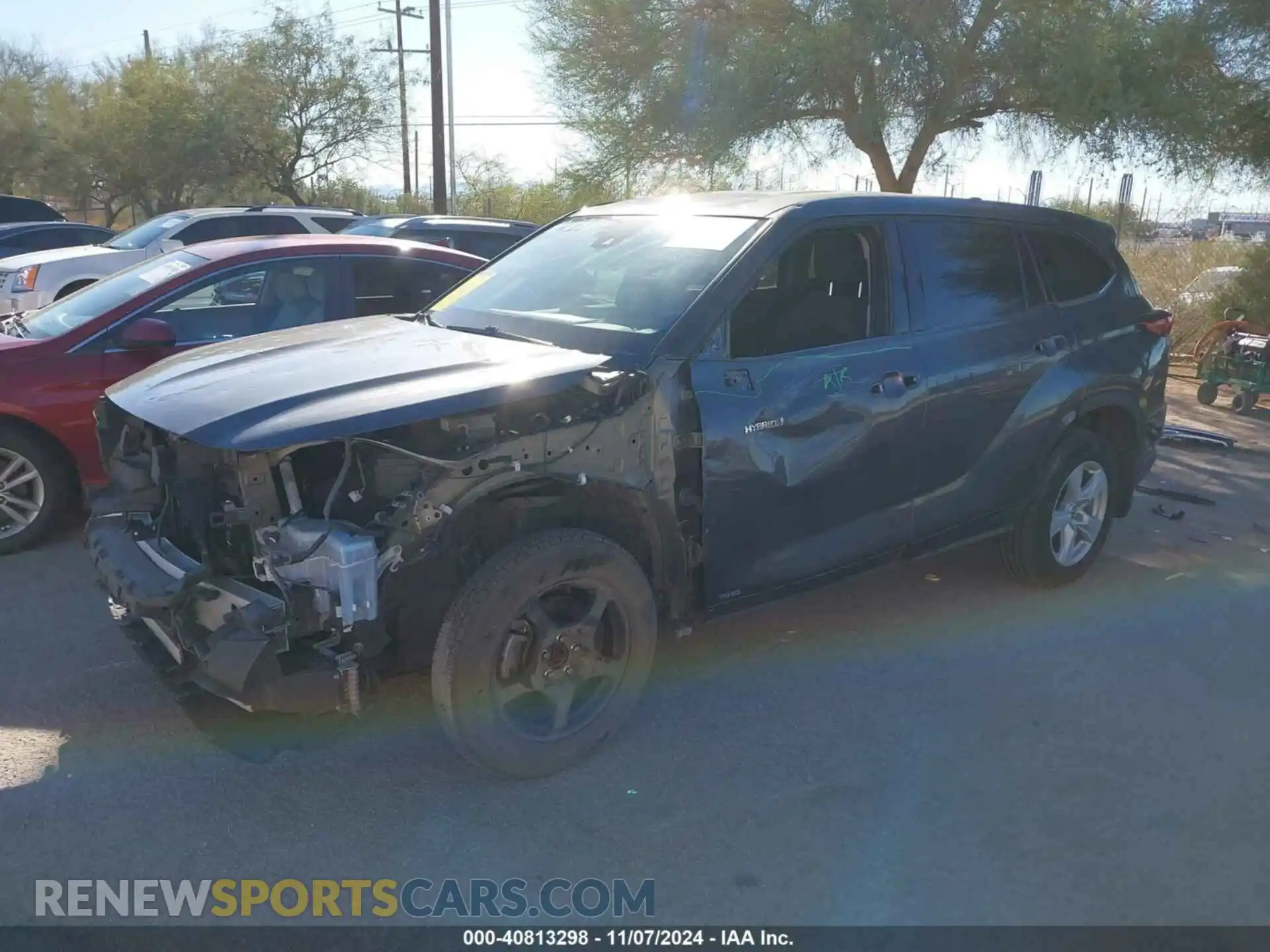 2 fotografías del automóvil dañado 5TDBBRCH3MS036440 TOYOTA HIGHLANDER 2021