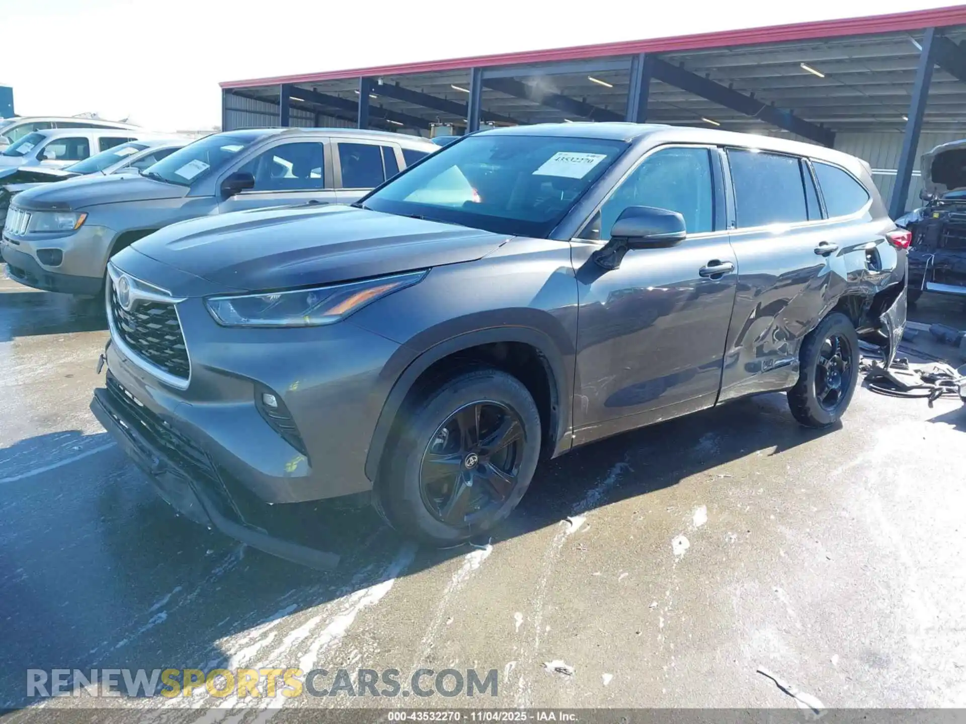2 fotografías del automóvil dañado 5TDBBRCH3MS047924 TOYOTA HIGHLANDER 2021