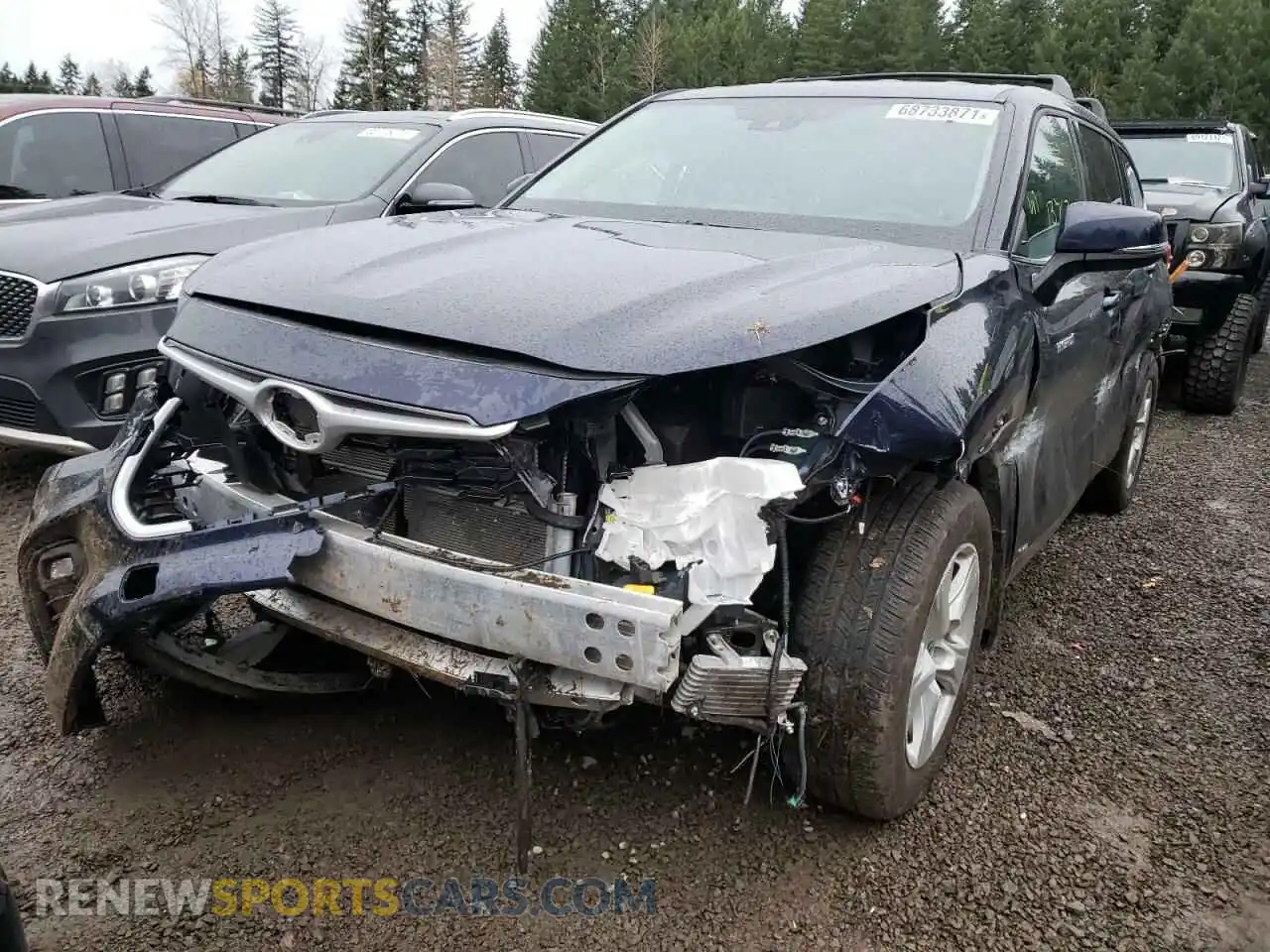 2 Photograph of a damaged car 5TDBBRCH8MS530518 TOYOTA HIGHLANDER 2021