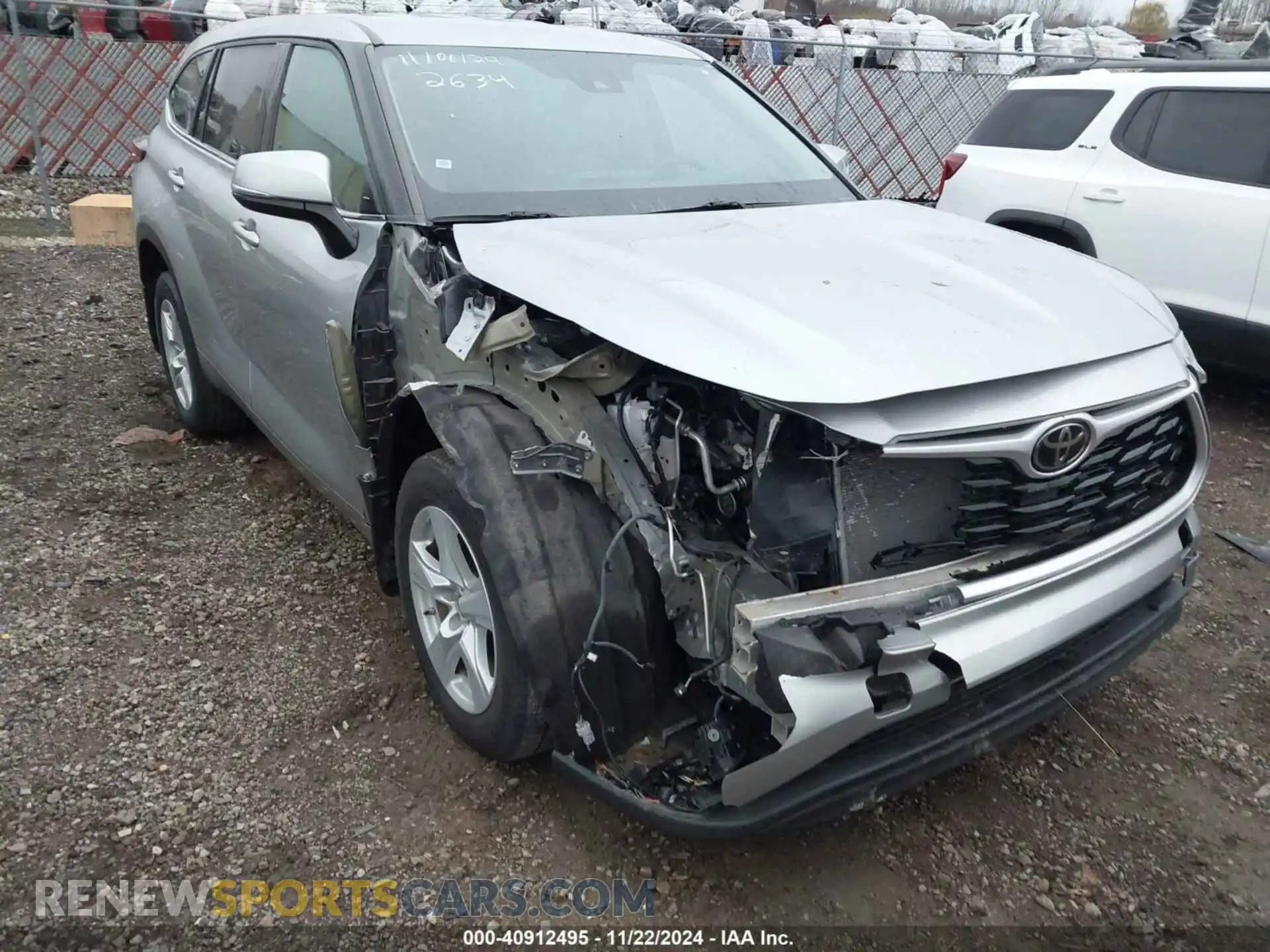 1 Photograph of a damaged car 5TDBZRBH0MS102634 TOYOTA HIGHLANDER 2021