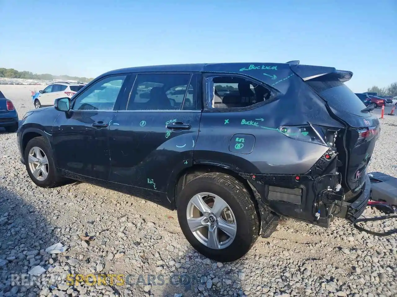 2 fotografías del automóvil dañado 5TDBZRBH2MS059060 TOYOTA HIGHLANDER 2021