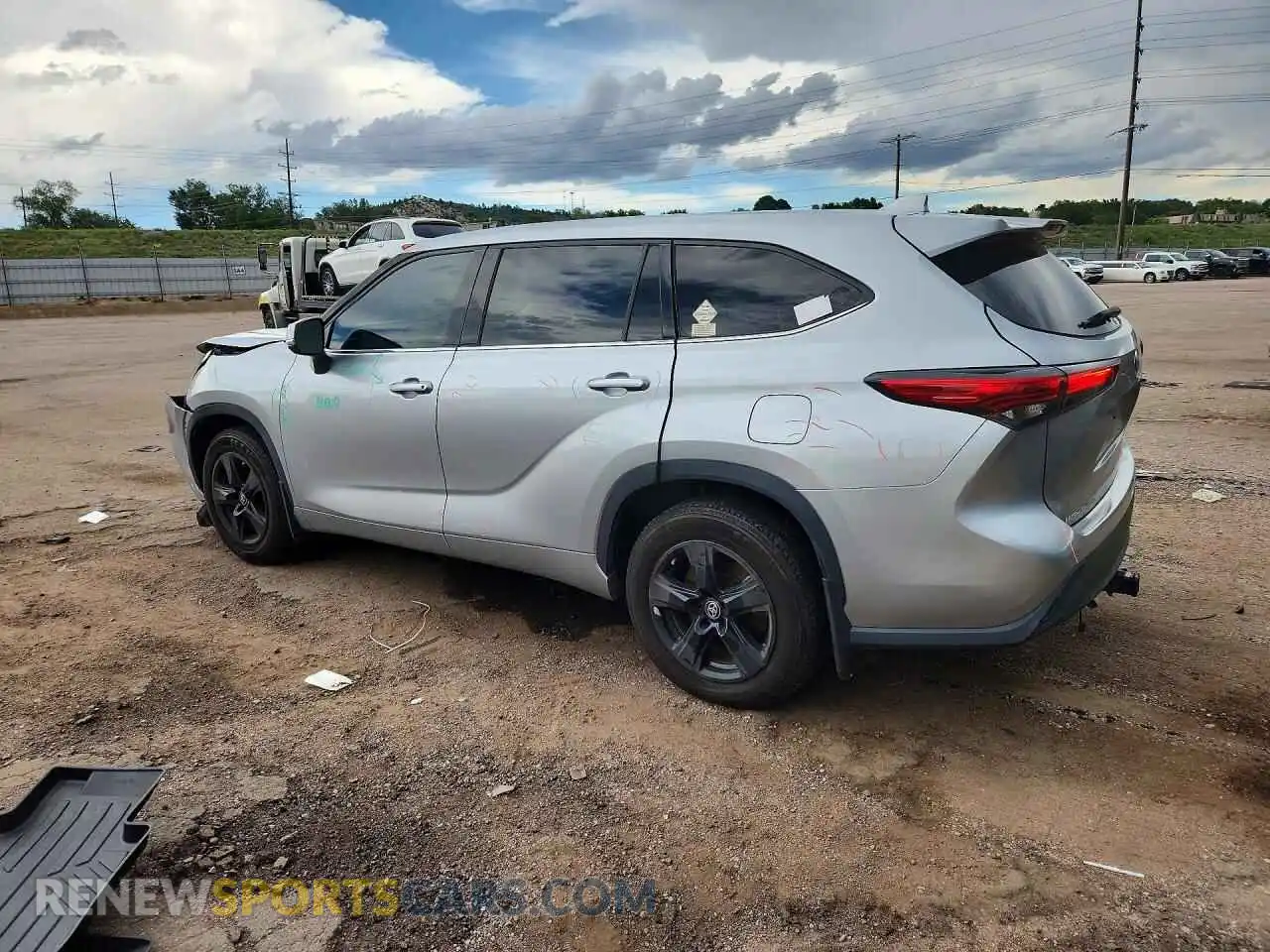 2 fotografías del automóvil dañado 5TDBZRBH2MS120407 TOYOTA HIGHLANDER 2021