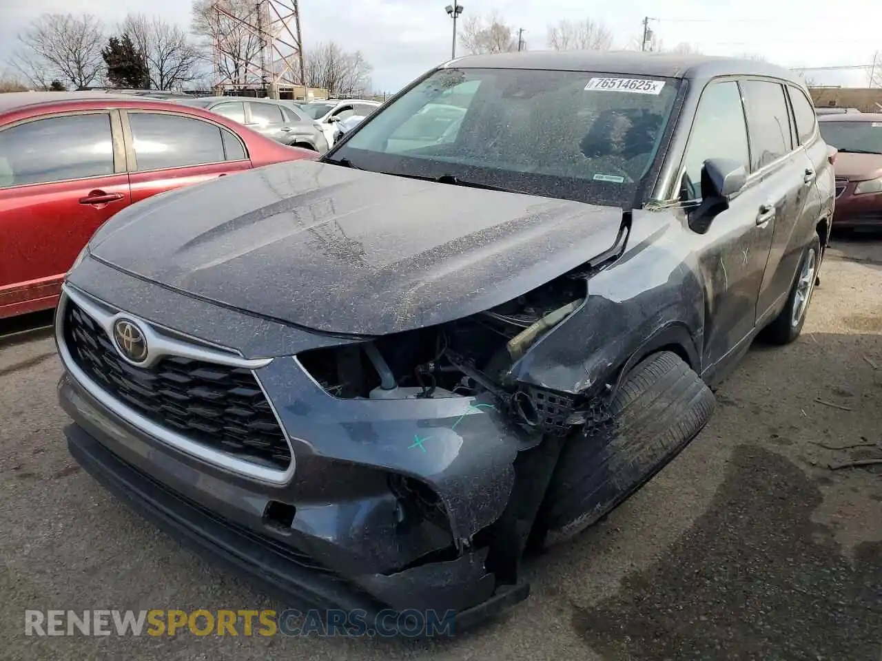 1 Photograph of a damaged car 5TDBZRBH9MS524904 TOYOTA HIGHLANDER 2021