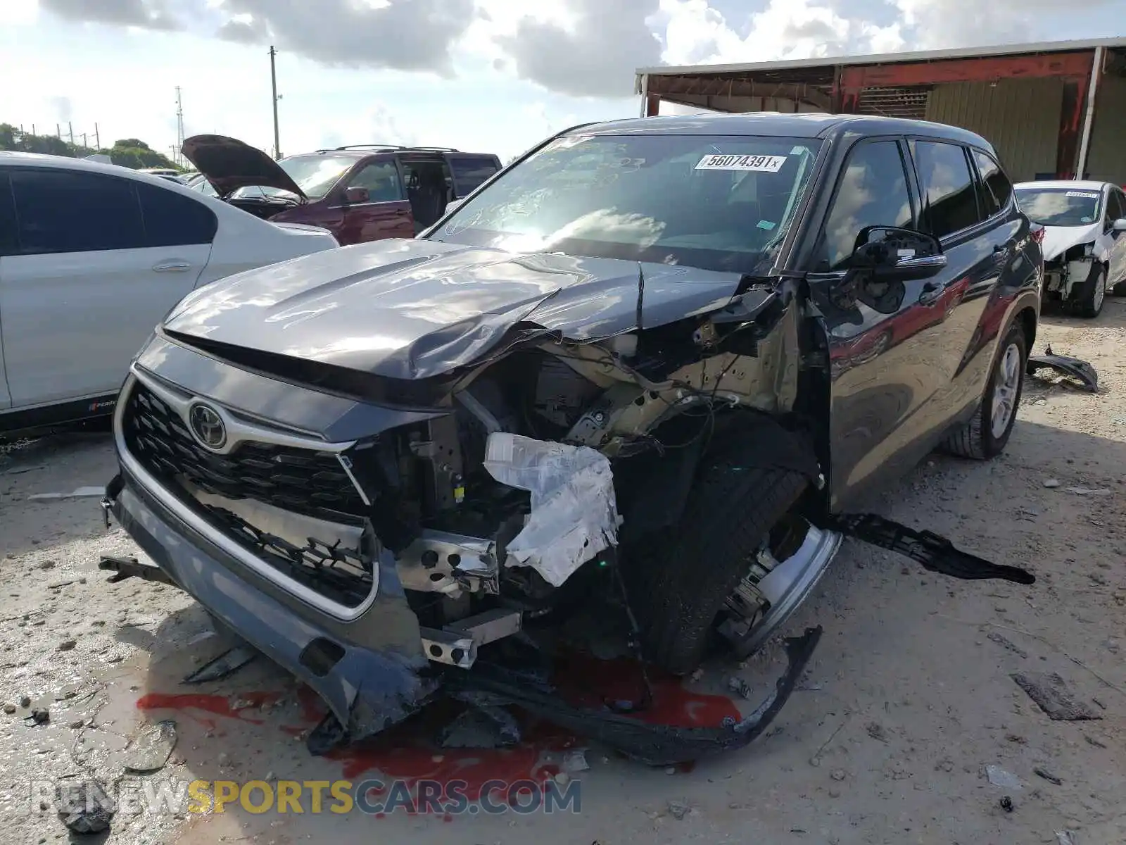 2 fotografías del automóvil dañado 5TDCZRAHXMS035241 TOYOTA HIGHLANDER 2021