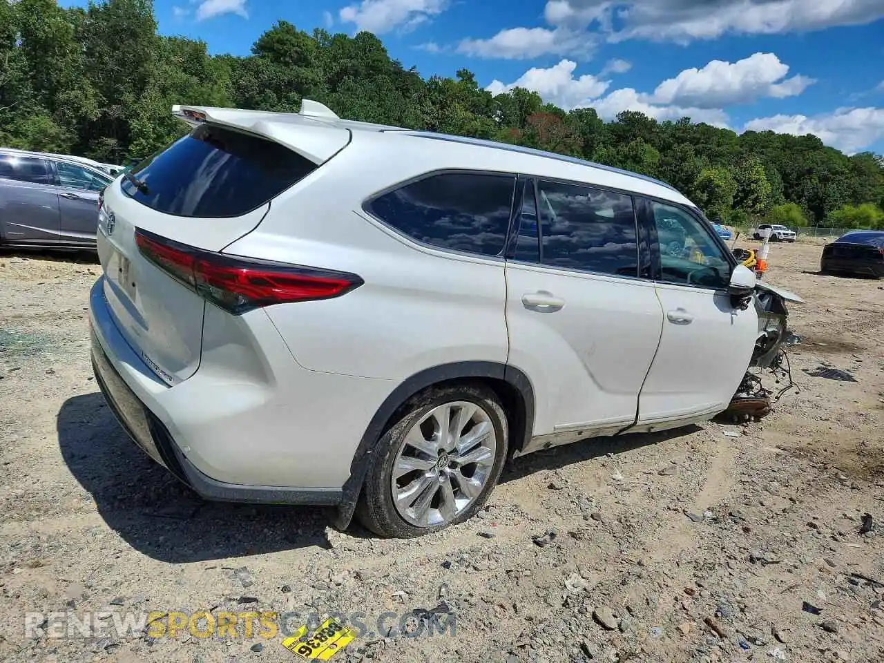3 fotografías del automóvil dañado 5TDDZRBH6MS066537 TOYOTA HIGHLANDER 2021