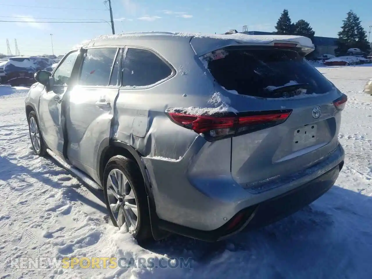 3 fotografías del automóvil dañado 5TDDZRBHXMS531904 TOYOTA HIGHLANDER 2021