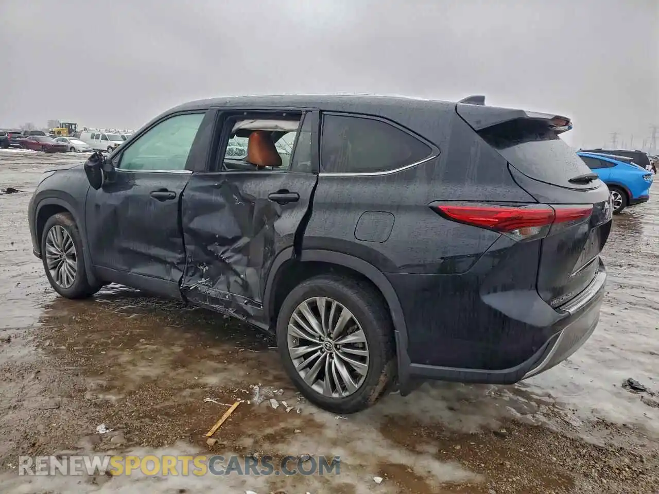 2 fotografías del automóvil dañado 5TDFZRBH3MS103262 TOYOTA HIGHLANDER 2021