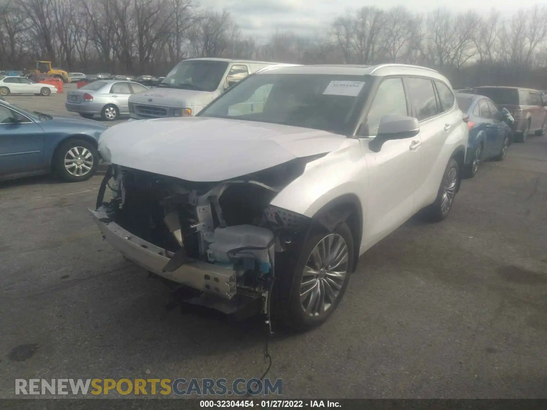 2 fotografías del automóvil dañado 5TDFZRBH7MS096333 TOYOTA HIGHLANDER 2021