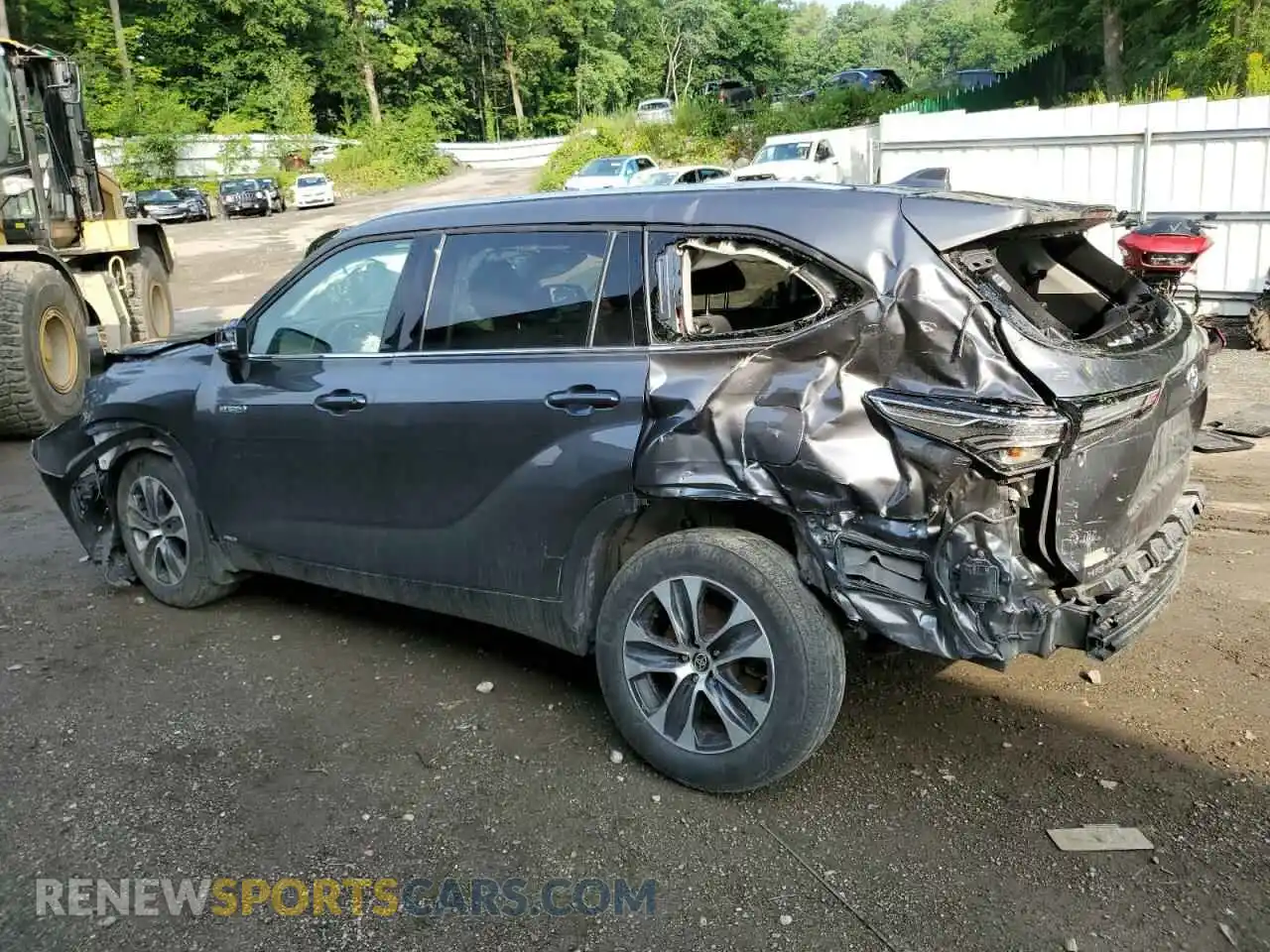2 fotografías del automóvil dañado 5TDGBRCH7MS063016 TOYOTA HIGHLANDER 2021