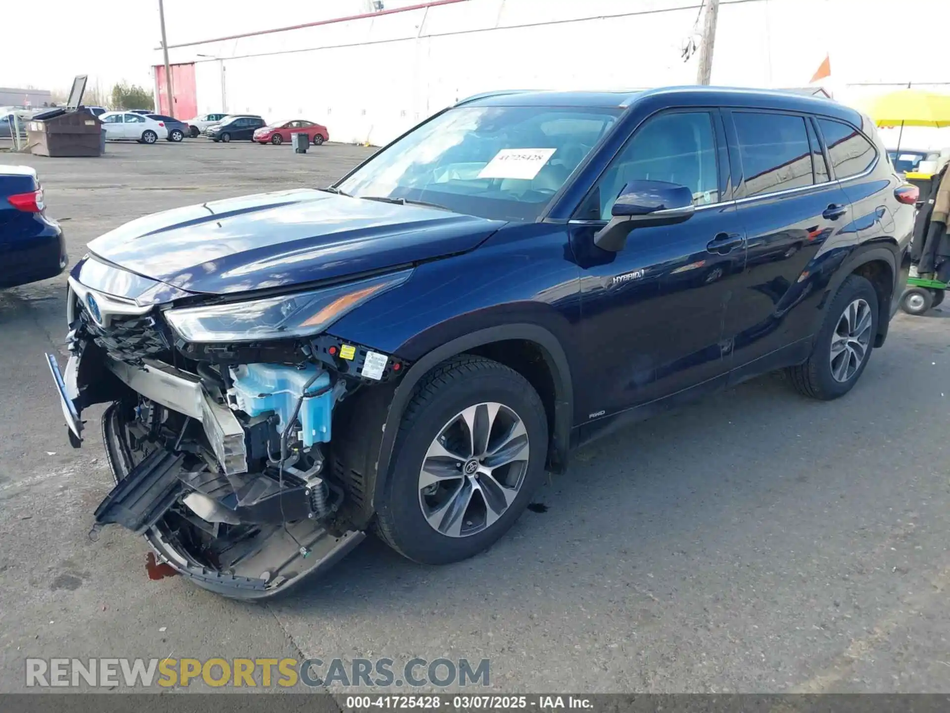 2 Photograph of a damaged car 5TDGBRCH8MS524837 TOYOTA HIGHLANDER 2021