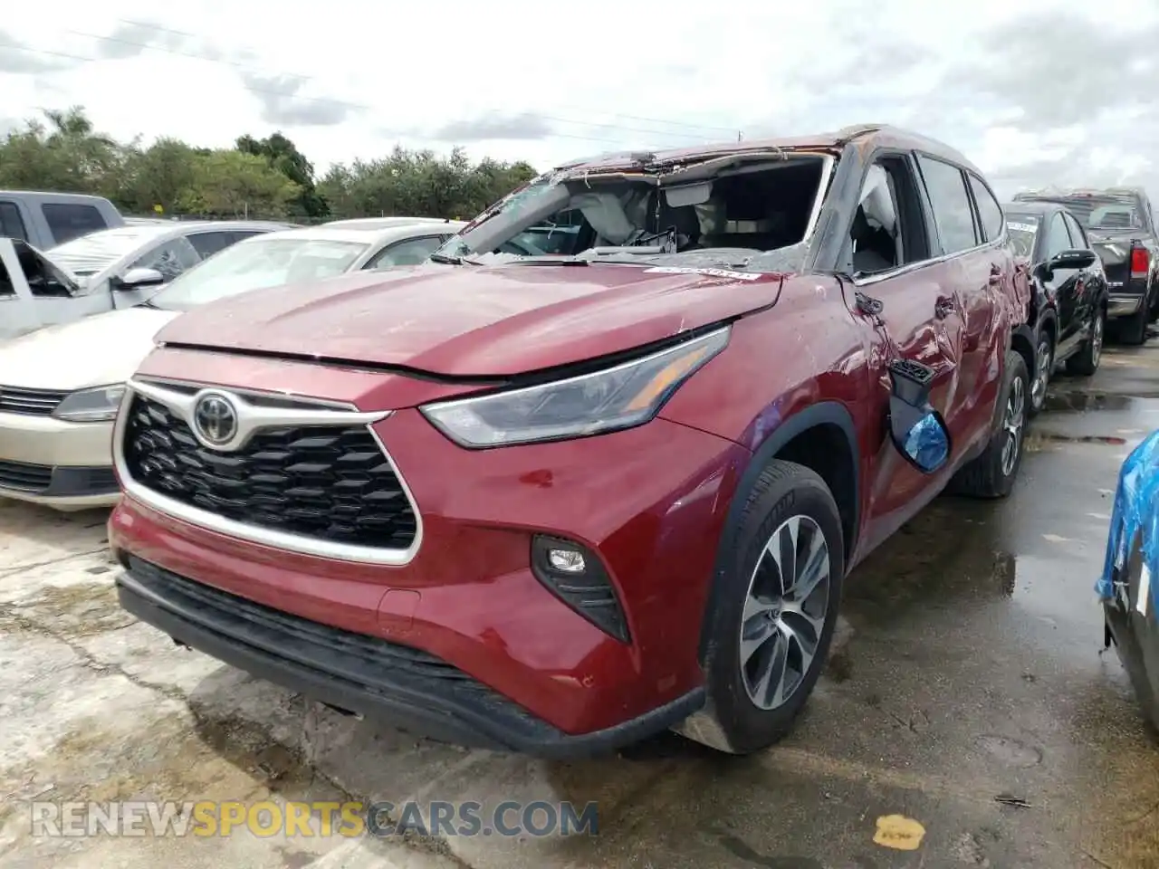 2 Photograph of a damaged car 5TDGZRAH0MS037193 TOYOTA HIGHLANDER 2021