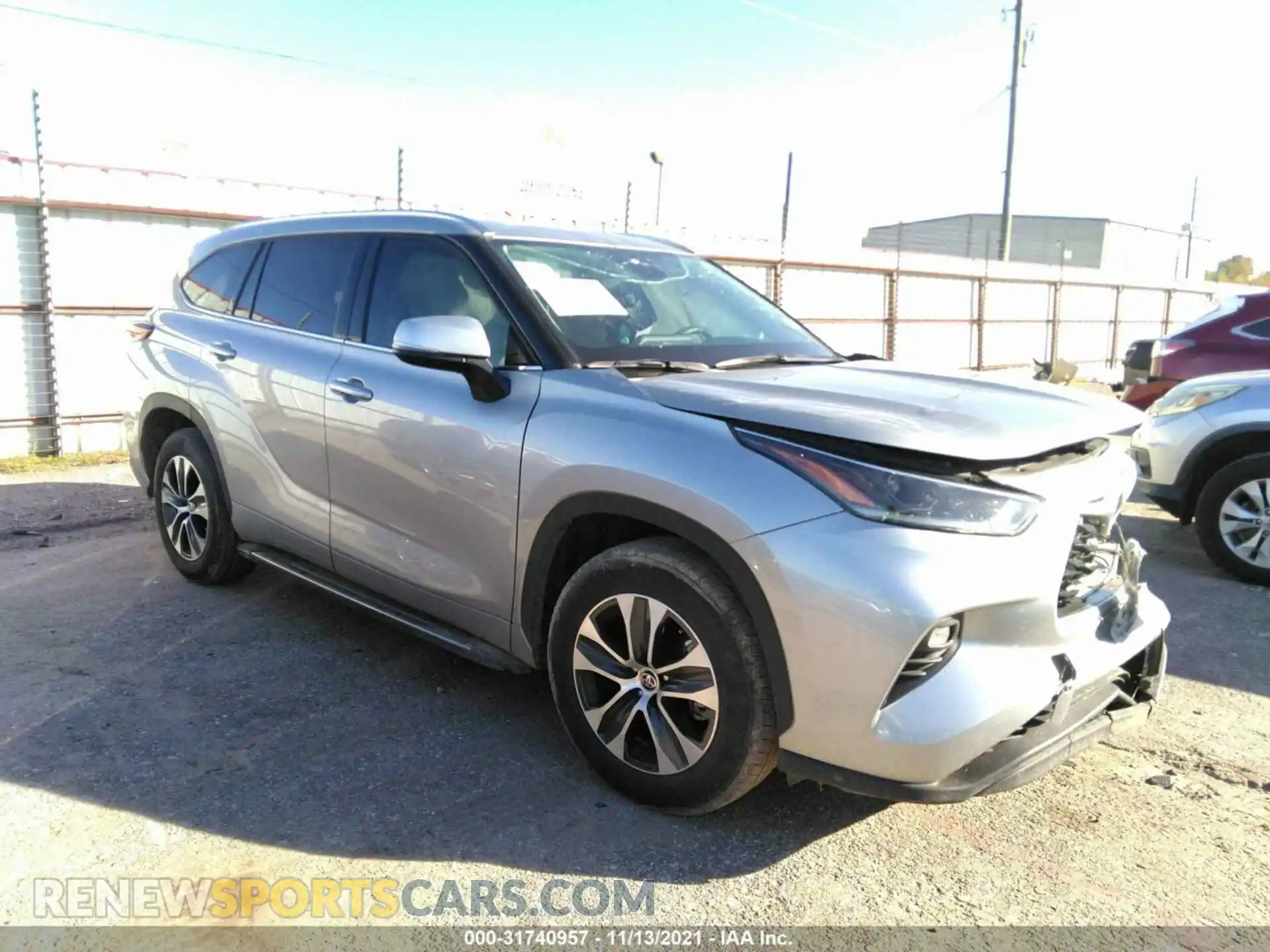 1 Photograph of a damaged car 5TDGZRAH0MS058755 TOYOTA HIGHLANDER 2021