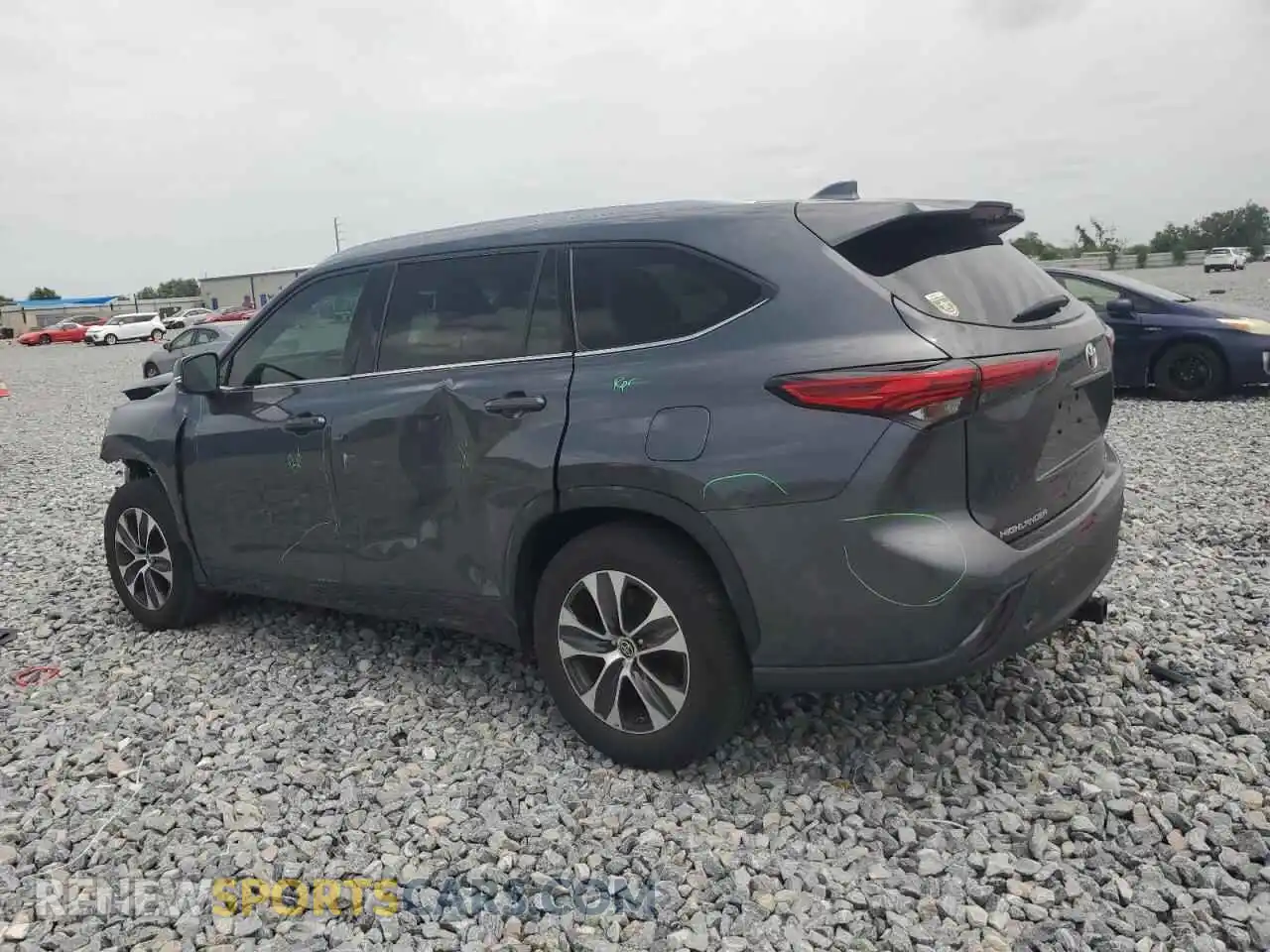 2 fotografías del automóvil dañado 5TDGZRAH3MS036278 TOYOTA HIGHLANDER 2021