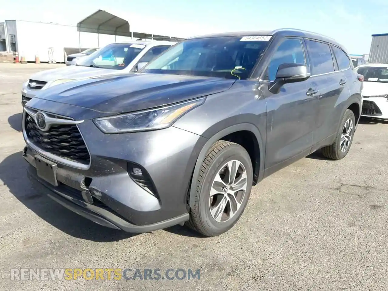 2 fotografías del automóvil dañado 5TDGZRAH3MS516434 TOYOTA HIGHLANDER 2021