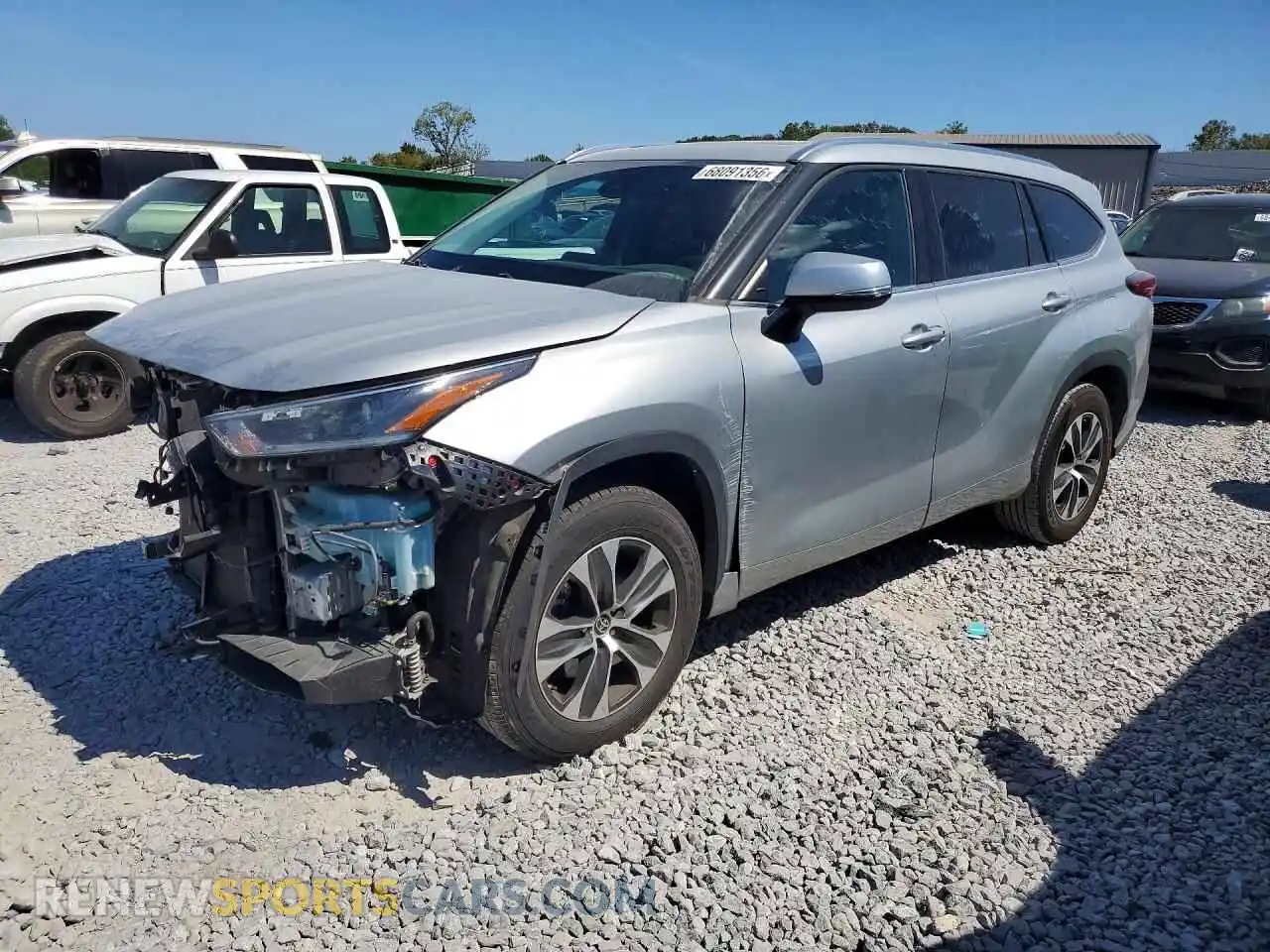 1 Photograph of a damaged car 5TDGZRAH3MS525859 TOYOTA HIGHLANDER 2021