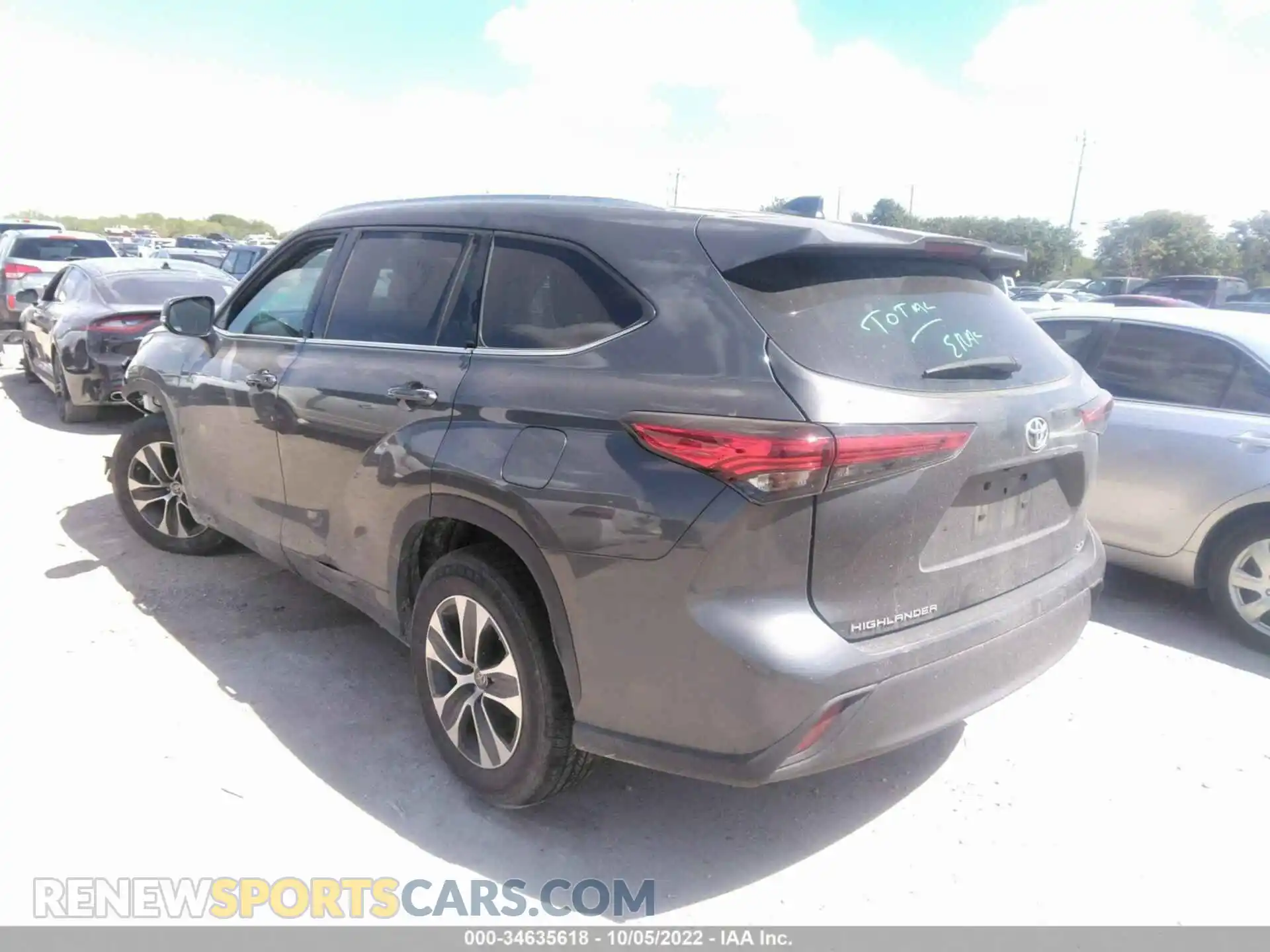 3 Photograph of a damaged car 5TDGZRAH4MS037469 TOYOTA HIGHLANDER 2021