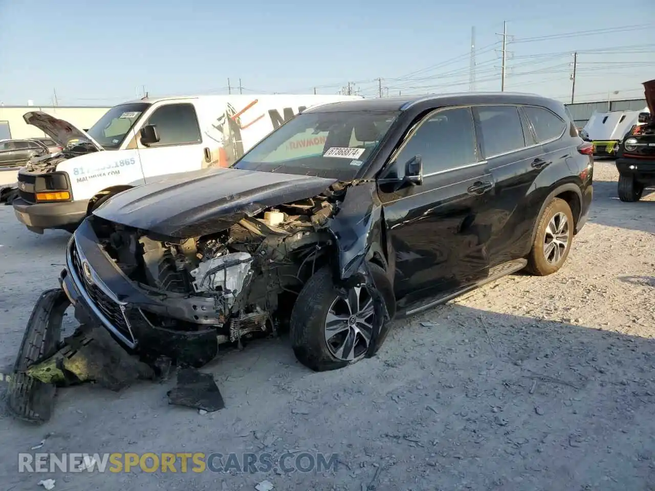 1 Photograph of a damaged car 5TDGZRAH4MS533162 TOYOTA HIGHLANDER 2021