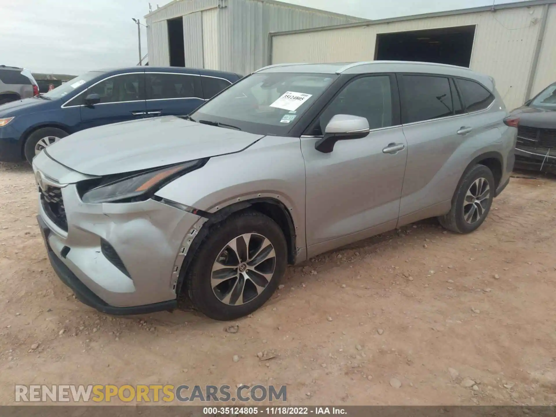 2 Photograph of a damaged car 5TDGZRAH5MS523353 TOYOTA HIGHLANDER 2021