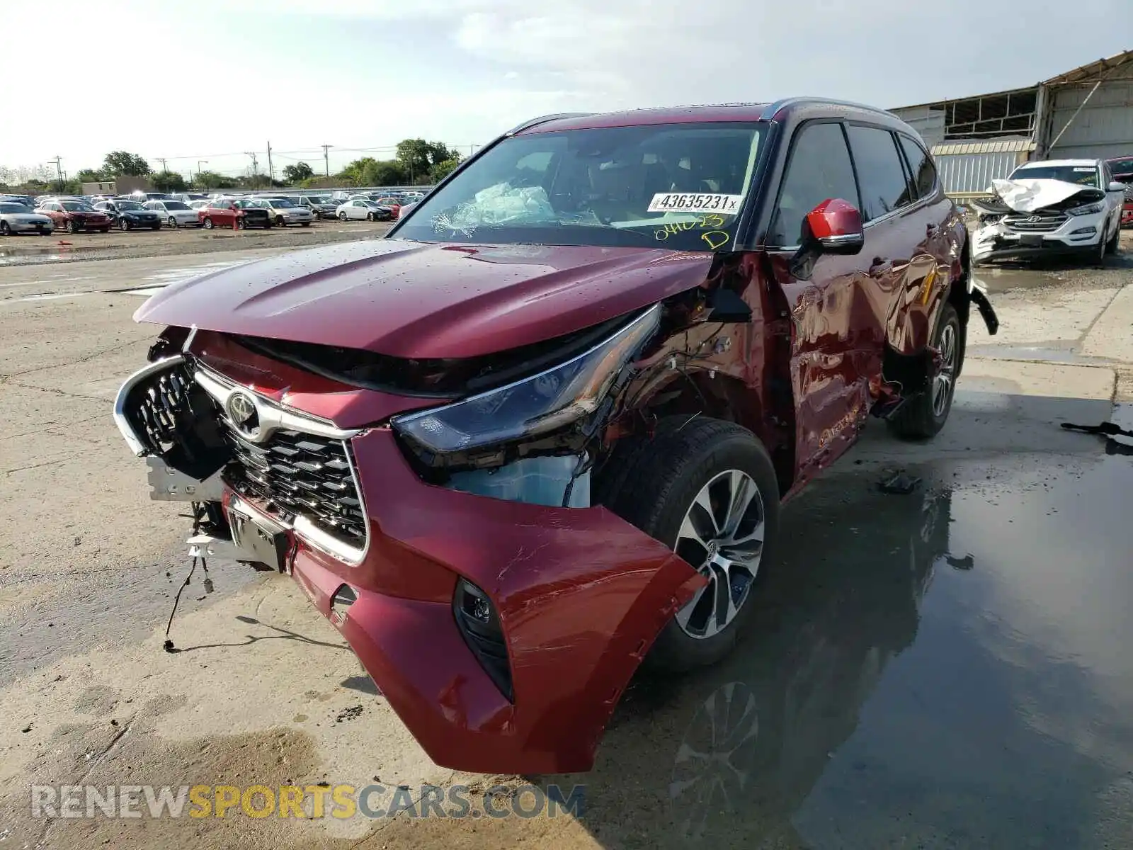 2 Photograph of a damaged car 5TDGZRAH6MS041023 TOYOTA HIGHLANDER 2021