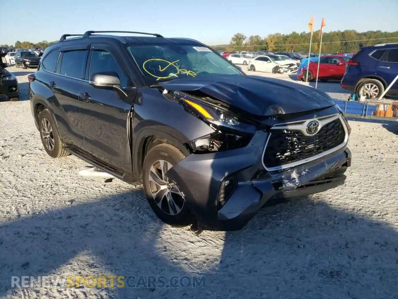 1 Photograph of a damaged car 5TDGZRAH7MS536007 TOYOTA HIGHLANDER 2021