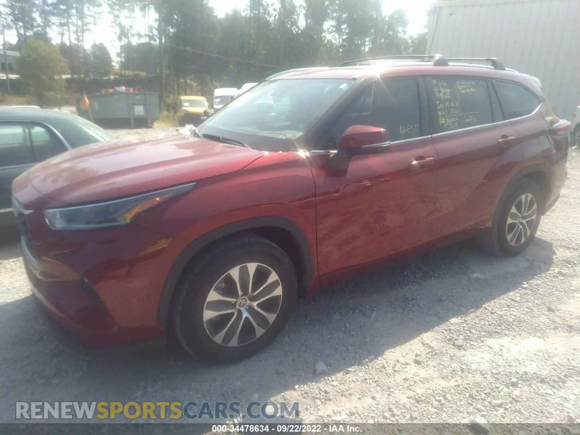 2 Photograph of a damaged car 5TDGZRAH8MS084133 TOYOTA HIGHLANDER 2021