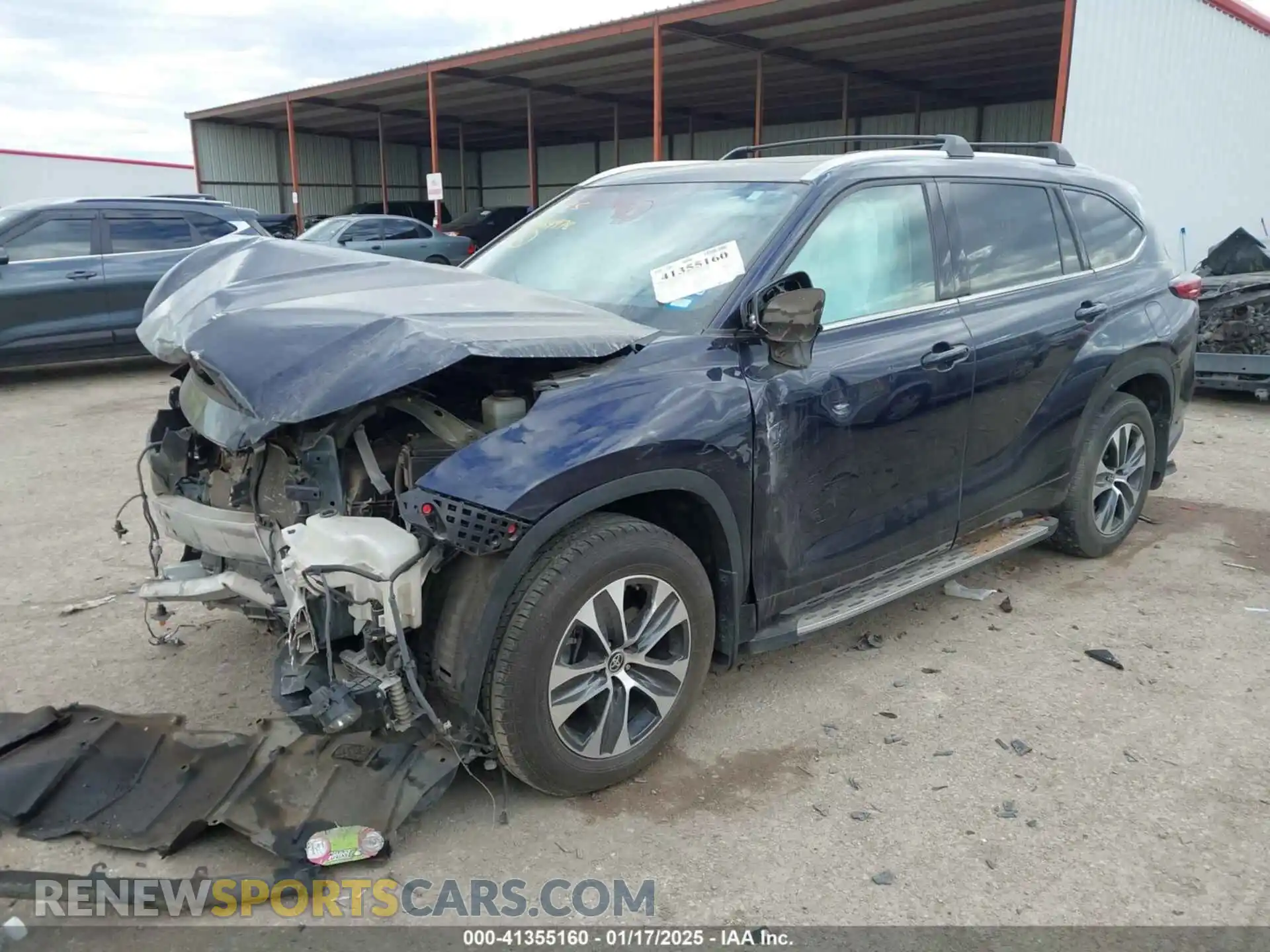 2 Photograph of a damaged car 5TDGZRAH8MS535609 TOYOTA HIGHLANDER 2021