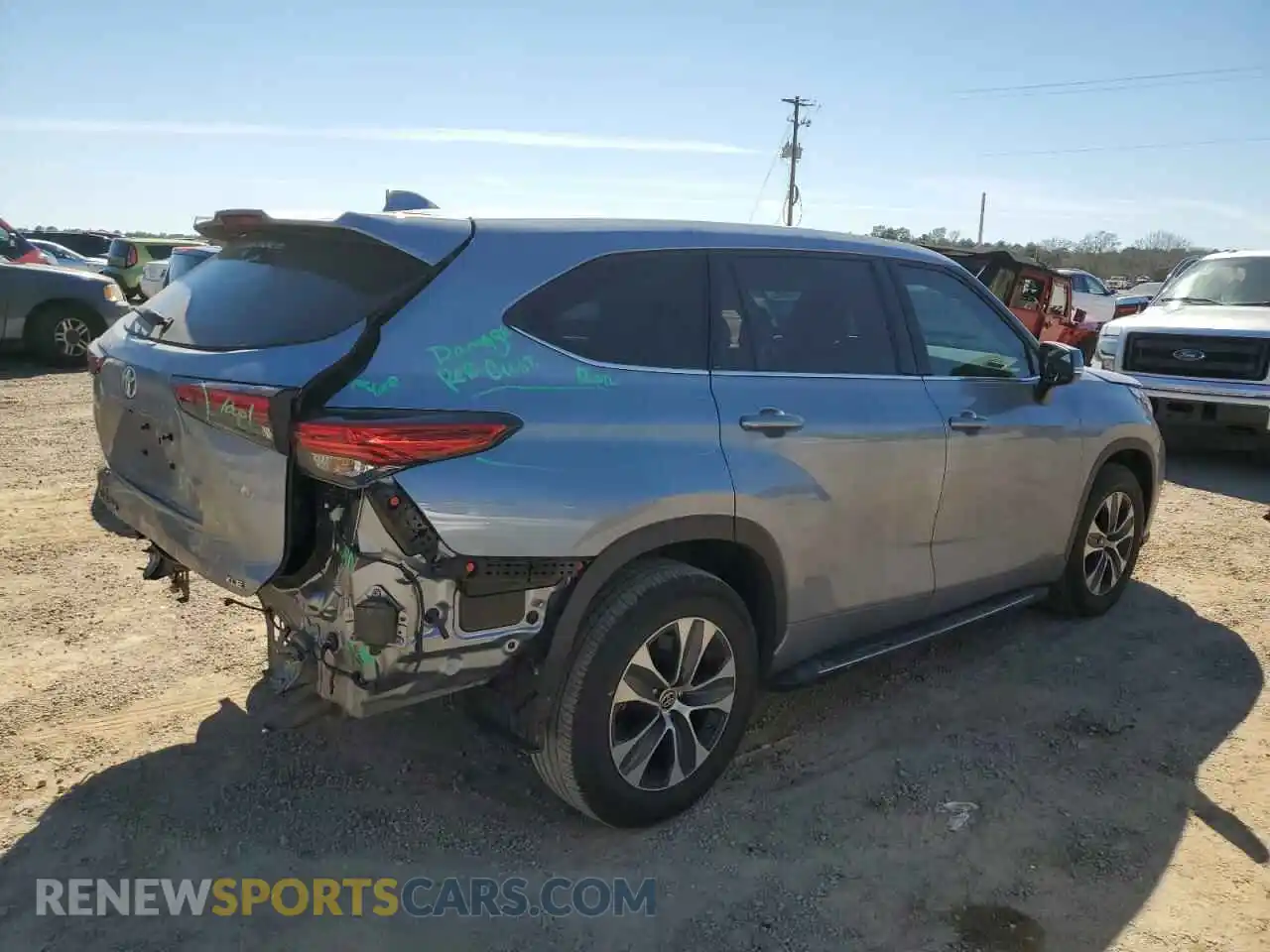 3 Photograph of a damaged car 5TDGZRAH9MS080656 TOYOTA HIGHLANDER 2021