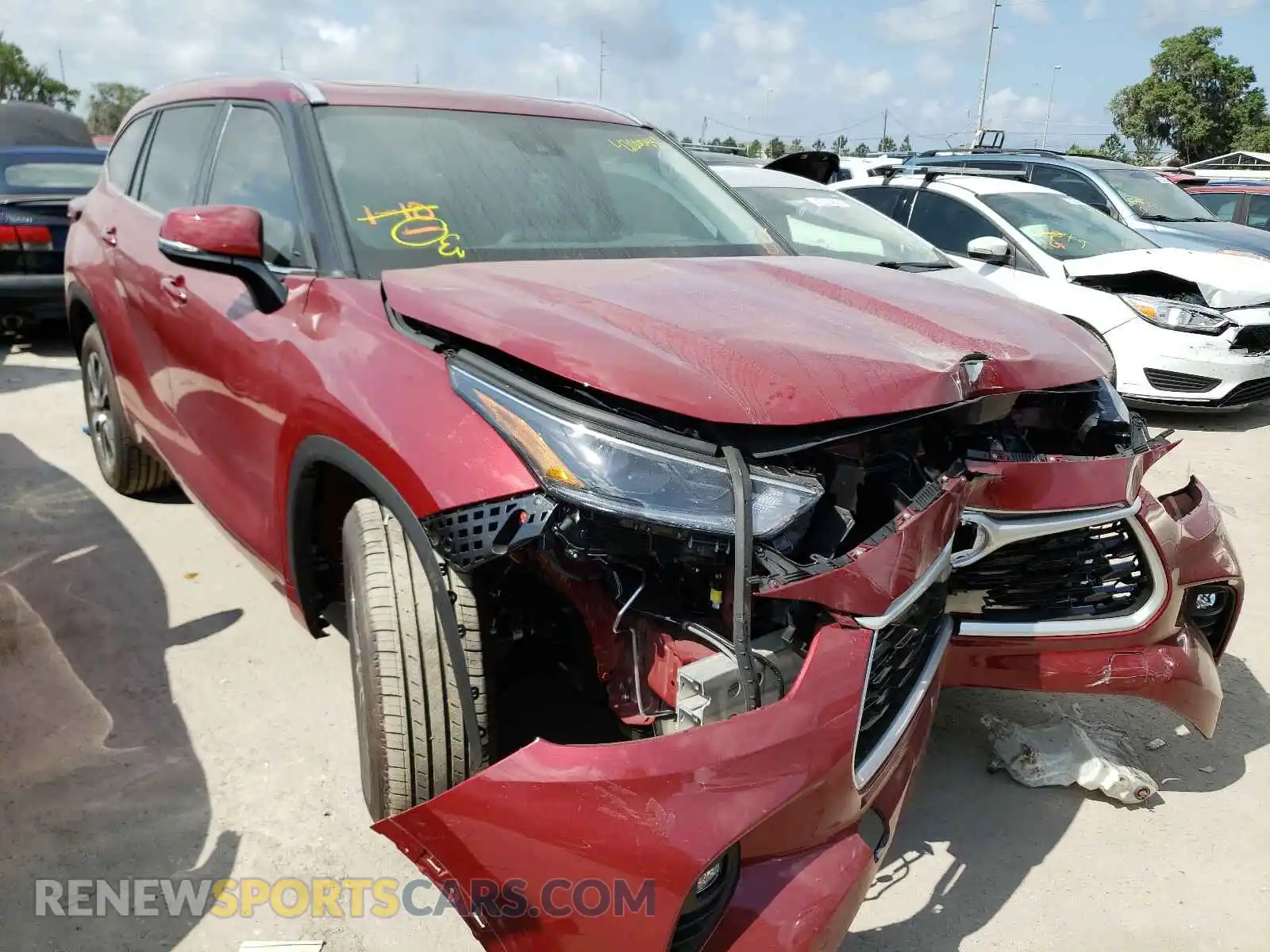 1 Photograph of a damaged car 5TDGZRAHXMS048587 TOYOTA HIGHLANDER 2021