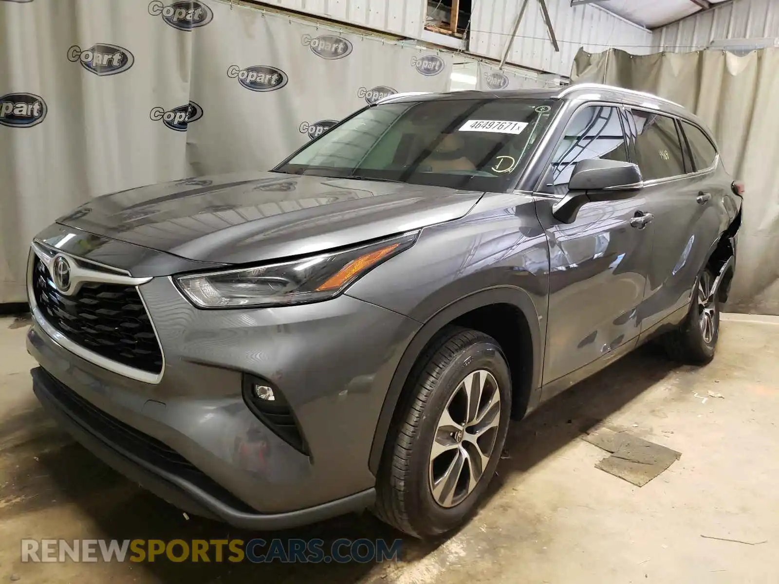 2 fotografías del automóvil dañado 5TDGZRAHXMS054809 TOYOTA HIGHLANDER 2021