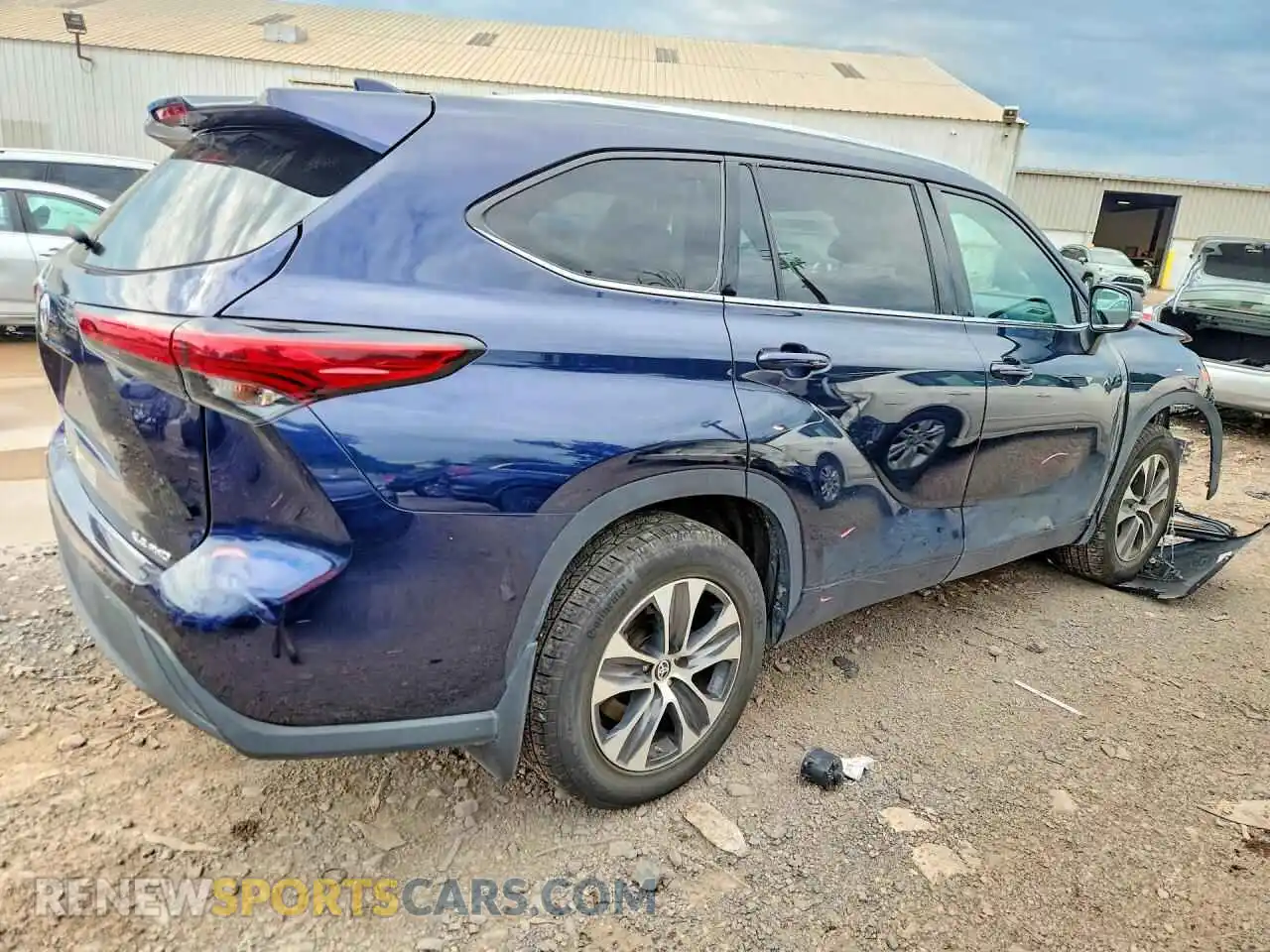 3 fotografías del automóvil dañado 5TDGZRBH2MS530873 TOYOTA HIGHLANDER 2021