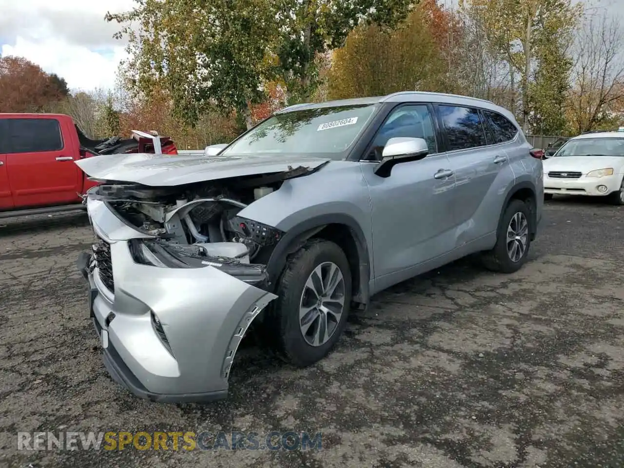 1 Photograph of a damaged car 5TDGZRBH2MS545163 TOYOTA HIGHLANDER 2021