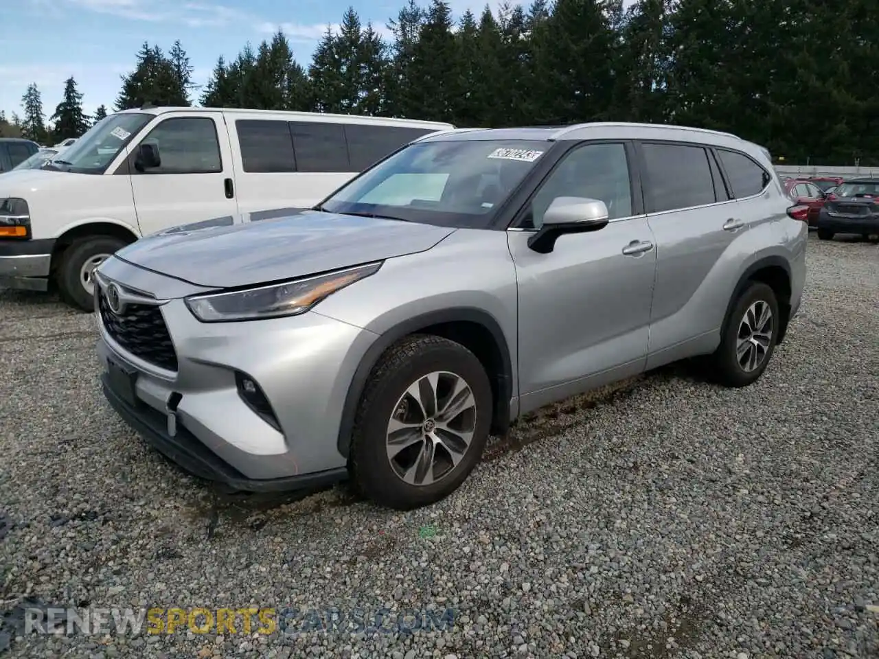 1 Photograph of a damaged car 5TDGZRBH5MS070964 TOYOTA HIGHLANDER 2021