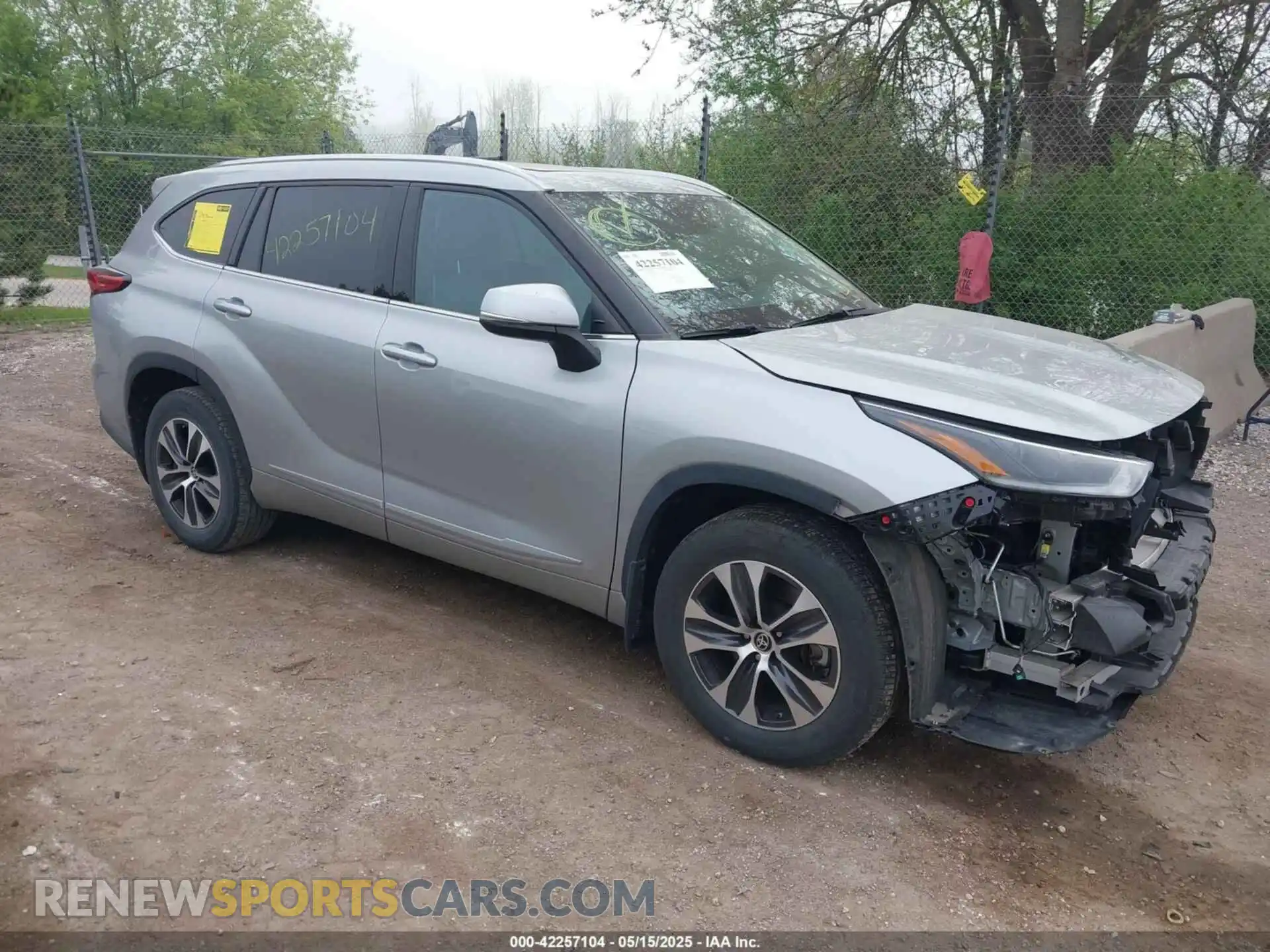 1 Photograph of a damaged car 5TDGZRBH5MS538188 TOYOTA HIGHLANDER 2021