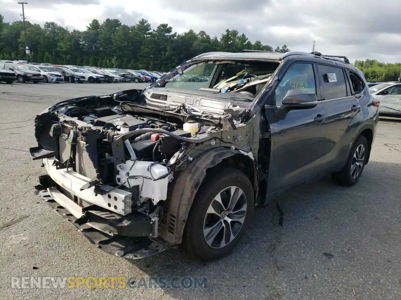 2 Photograph of a damaged car 5TDGZRBH6MS150953 TOYOTA HIGHLANDER 2021