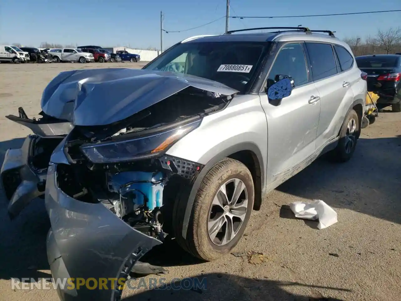 2 Фотография поврежденного автомобиля 5TDGZRBH7MS528147 TOYOTA HIGHLANDER 2021