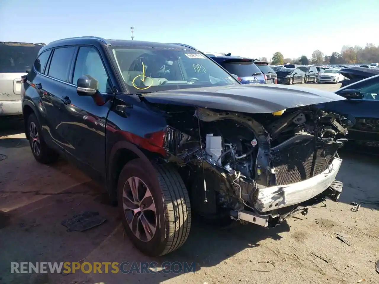 1 Photograph of a damaged car 5TDGZRBH7MS531324 TOYOTA HIGHLANDER 2021