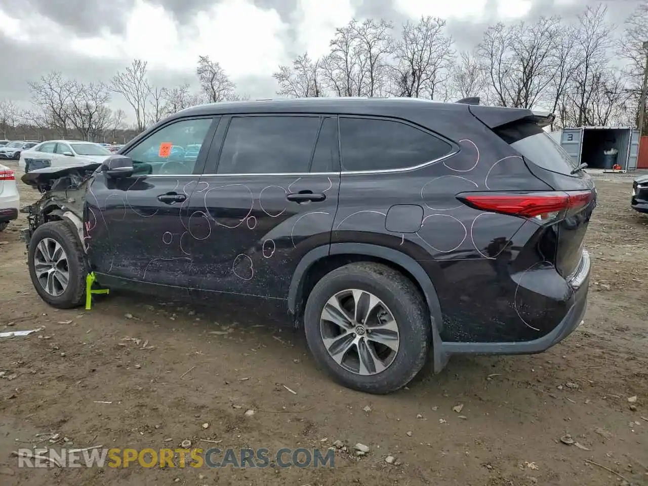 2 Photograph of a damaged car 5TDGZRBH8MS141915 TOYOTA HIGHLANDER 2021