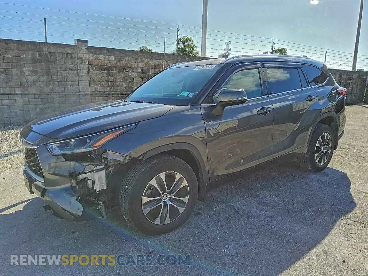 1 Photograph of a damaged car 5TDGZRBH9MS068618 TOYOTA HIGHLANDER 2021