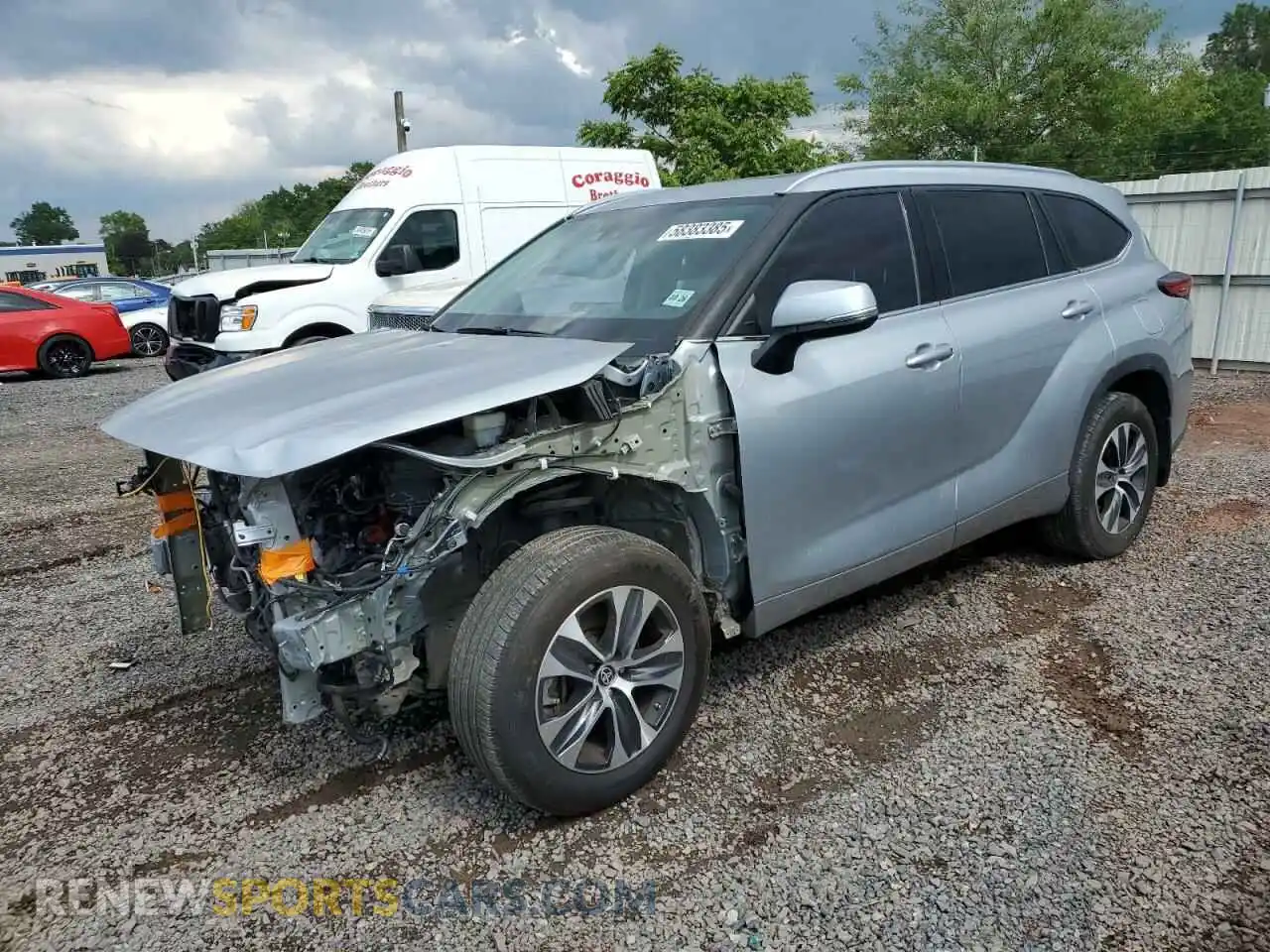 1 Photograph of a damaged car 5TDGZRBH9MS559240 TOYOTA HIGHLANDER 2021