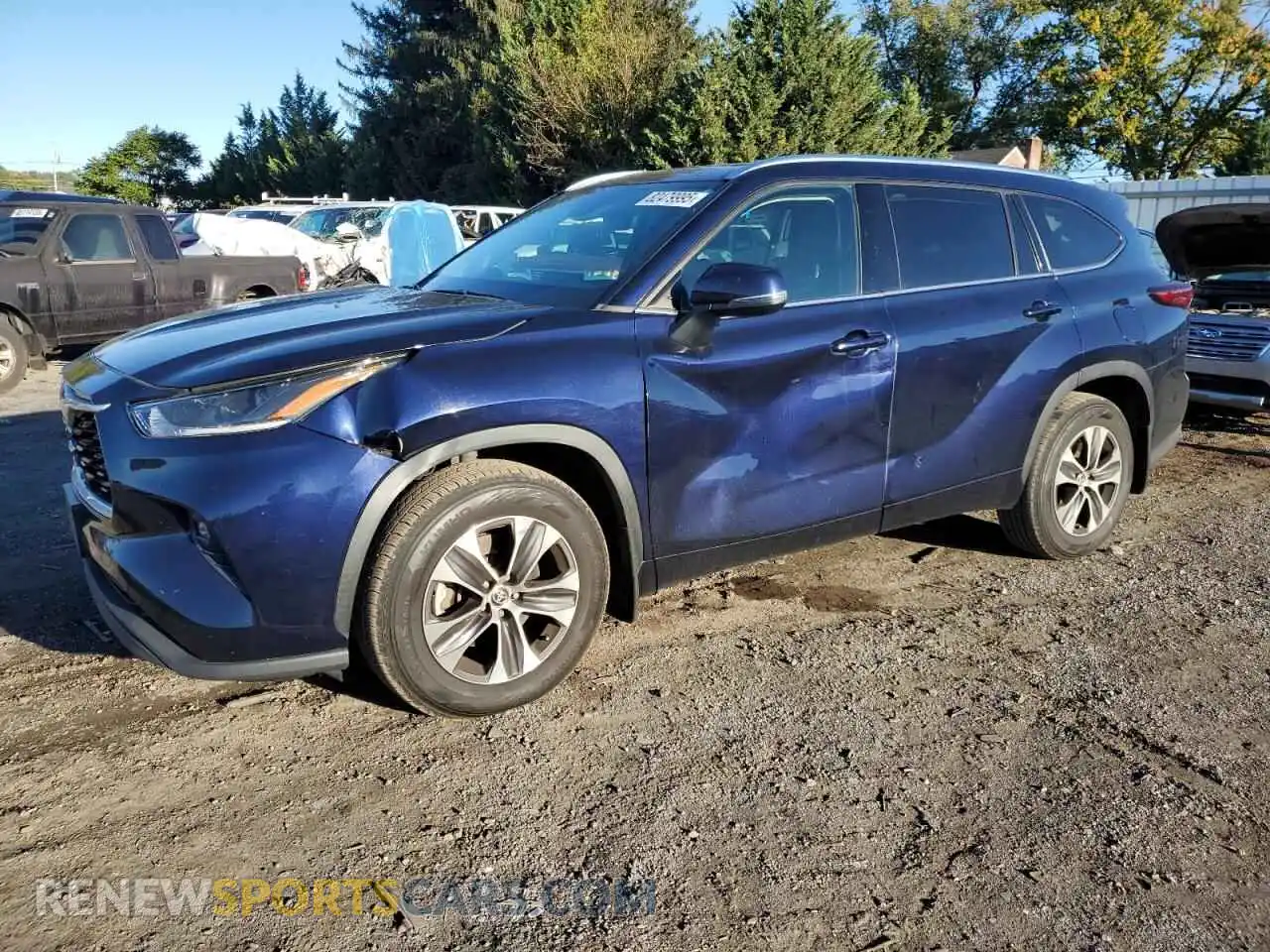 1 Photograph of a damaged car 5TDGZRBHXMS552930 TOYOTA HIGHLANDER 2021