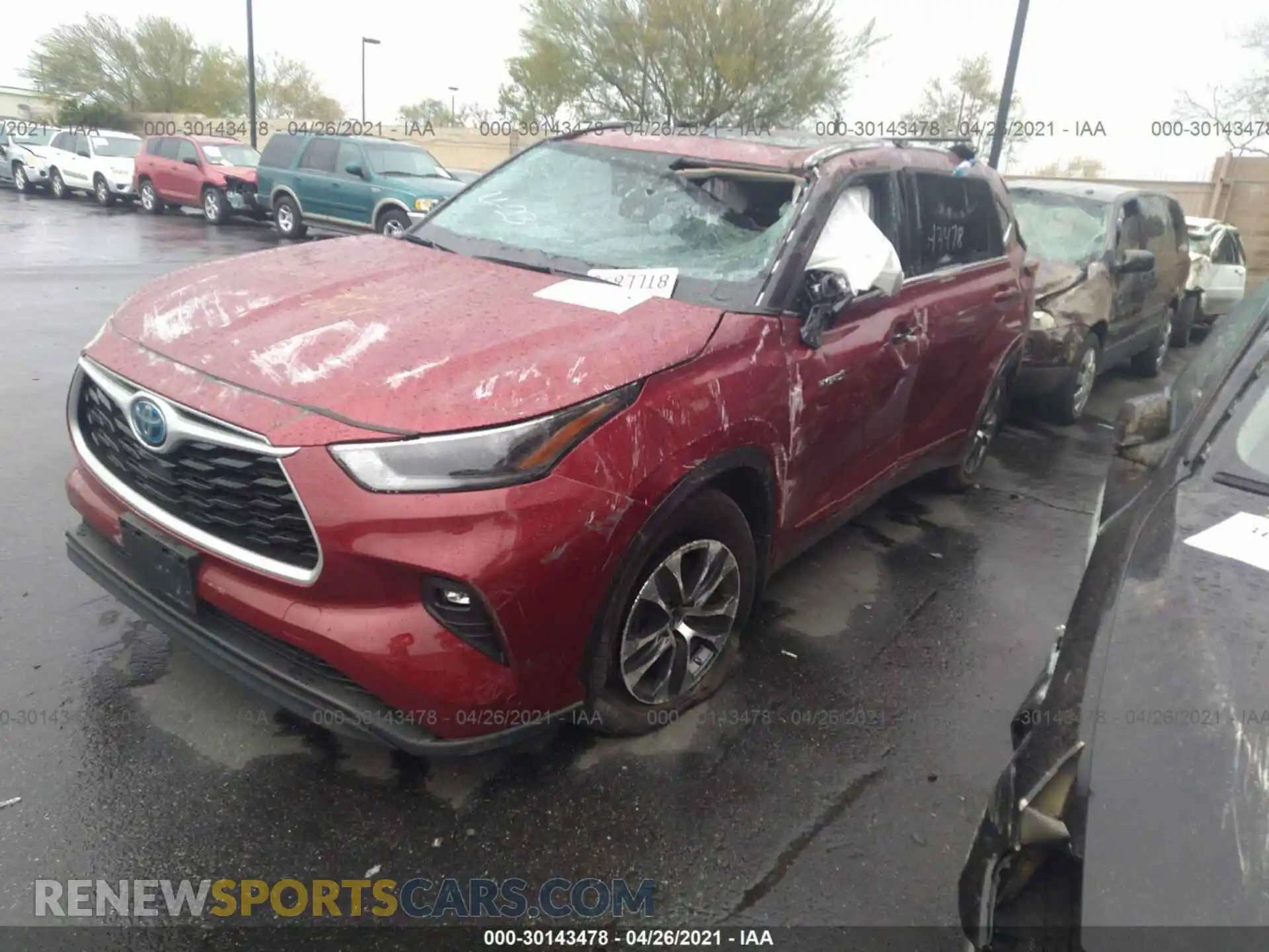 2 Photograph of a damaged car 5TDHARAH5MS503633 TOYOTA HIGHLANDER 2021
