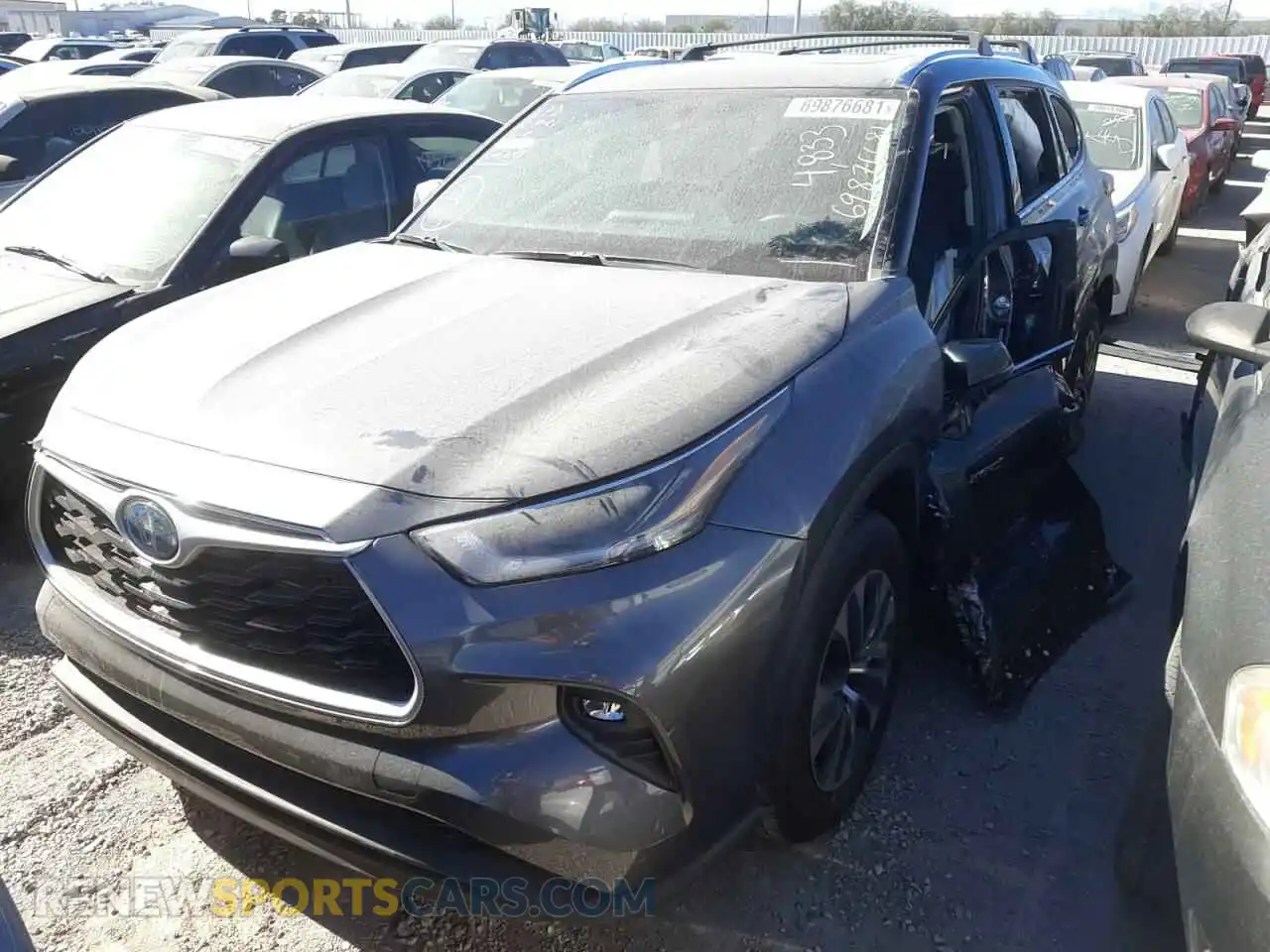 2 Photograph of a damaged car 5TDHARAH9MS507345 TOYOTA HIGHLANDER 2021